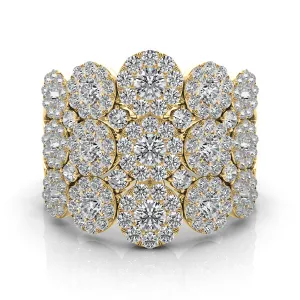 Pave Diamond Cluster Wide Band