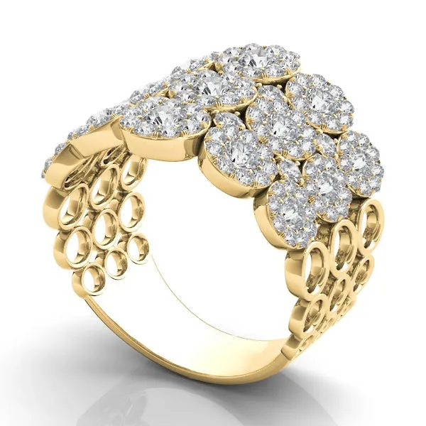 Pave Diamond Cluster Wide Band