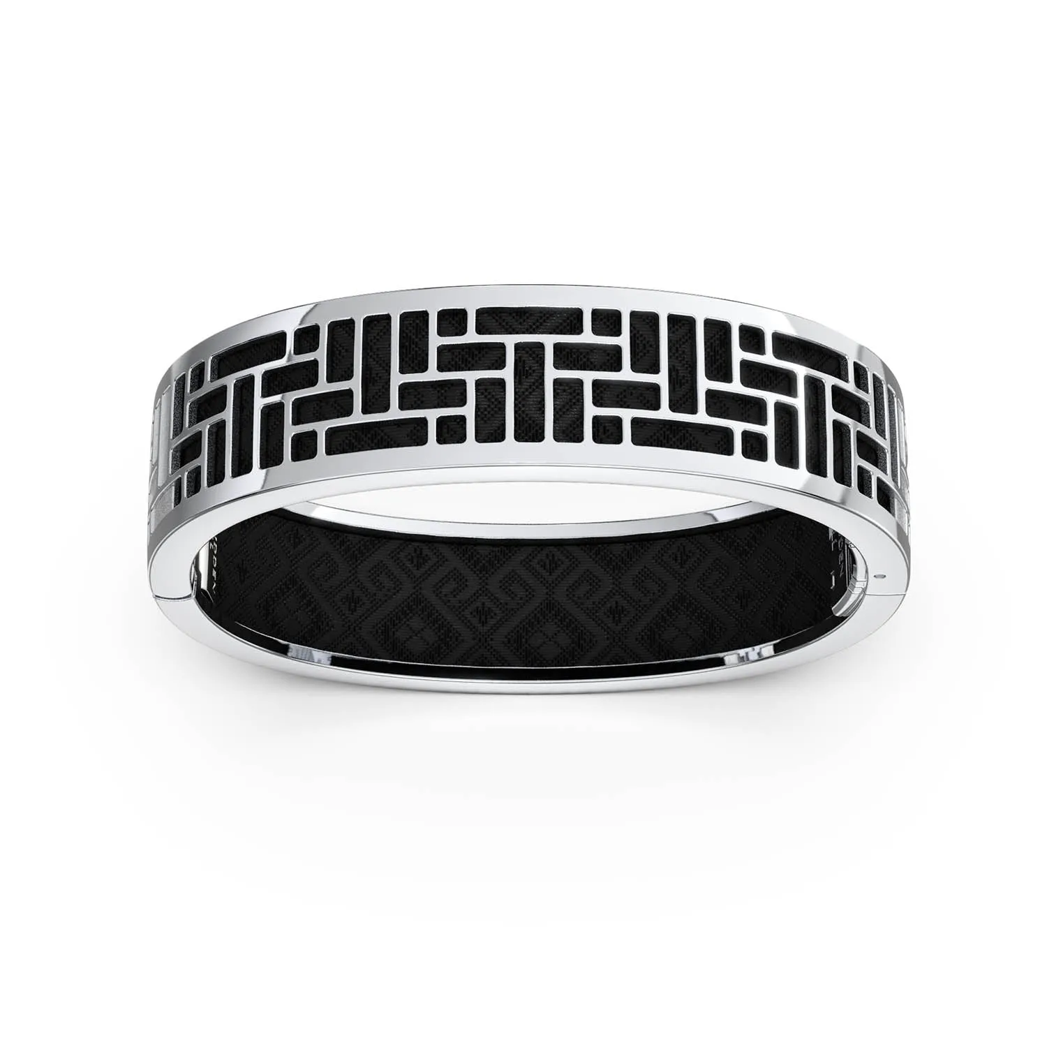 Pavilion Bangle - Obsidian Black - Sterling Silver