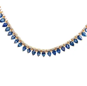 Pear Shape Sapphire Necklace