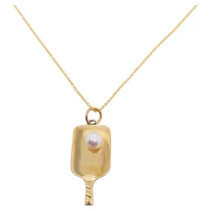 Pearl Pickleball Paddle Necklace