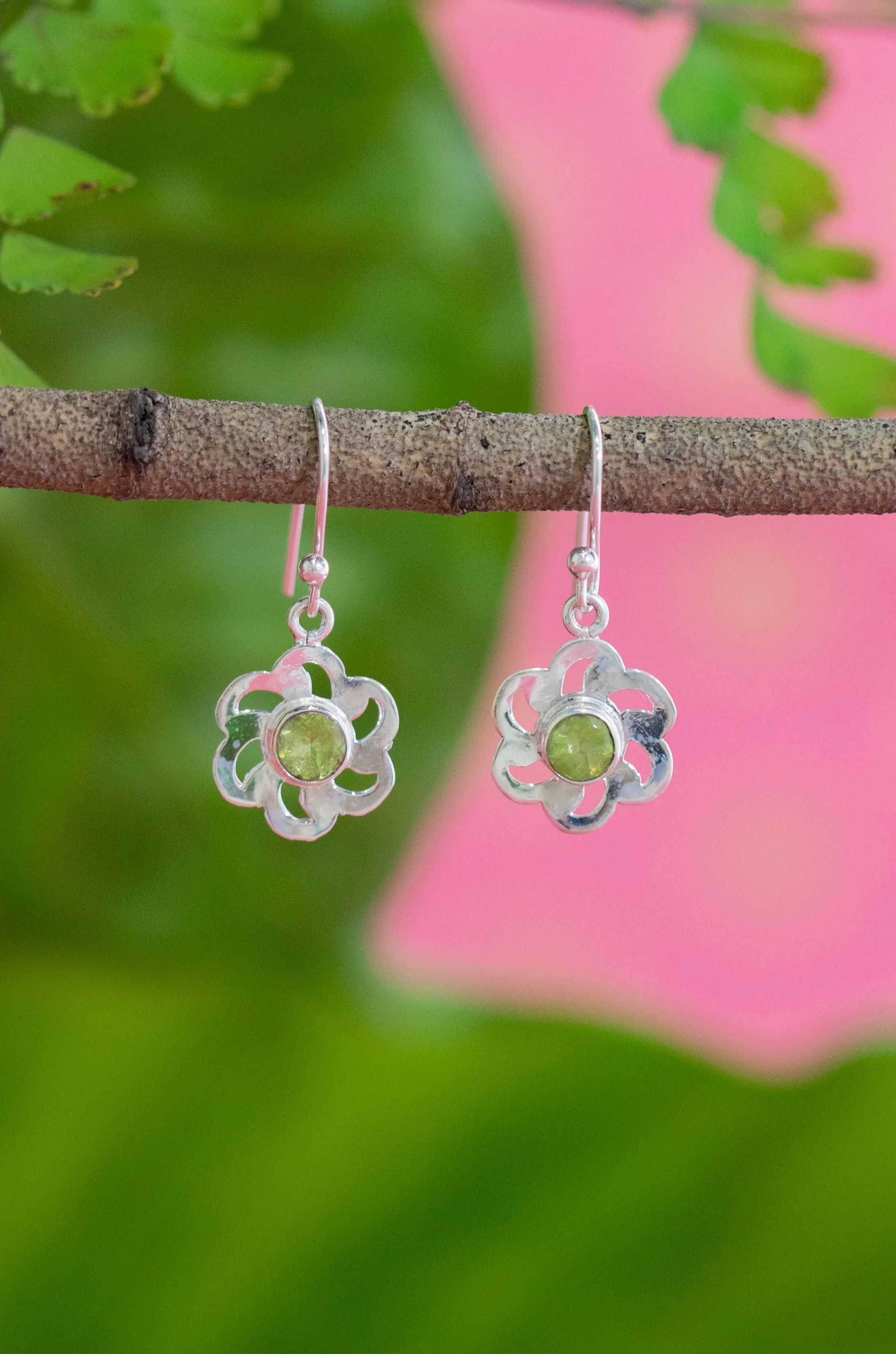 Peridot Layla Flower Earrings