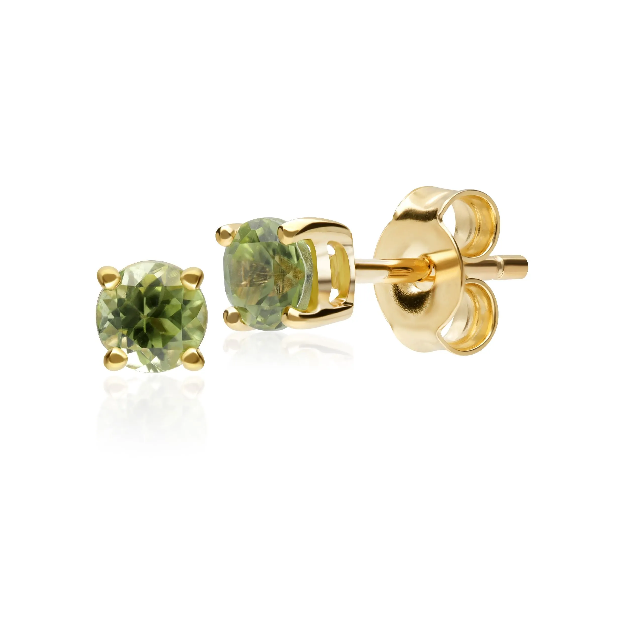 Peridot Ohrstecker, 9ct Gelbgold 0.33ct 4 Klaue Satz Peridot Runde Ohrstecker Ohrringe 3.50mm