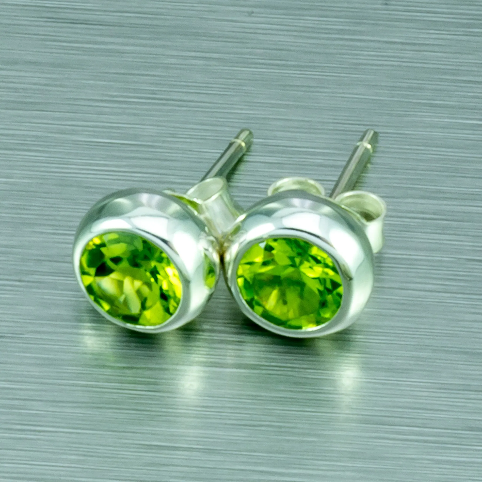 Peridot Sterling Silver Stud Earrings