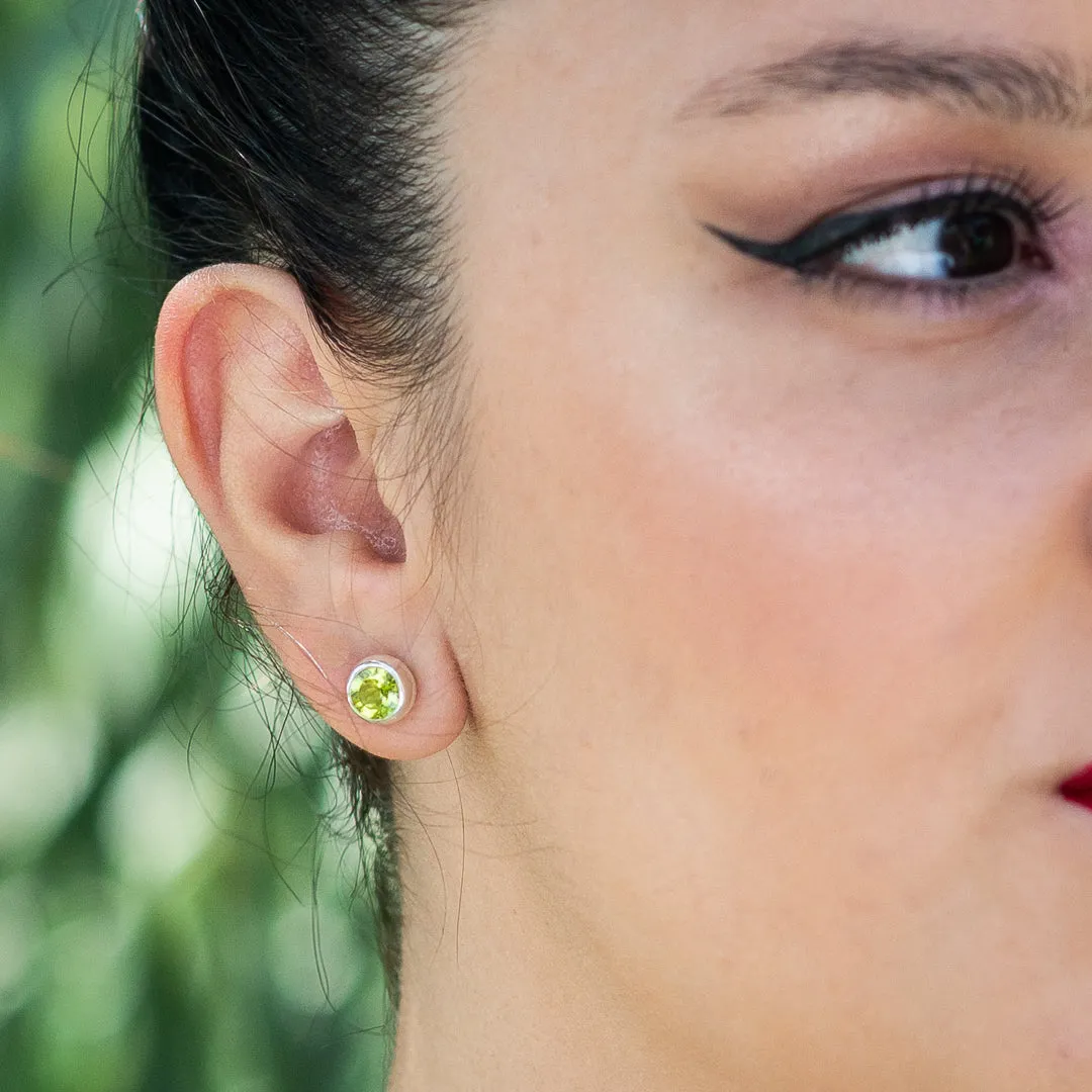 Peridot Sterling Silver Stud Earrings