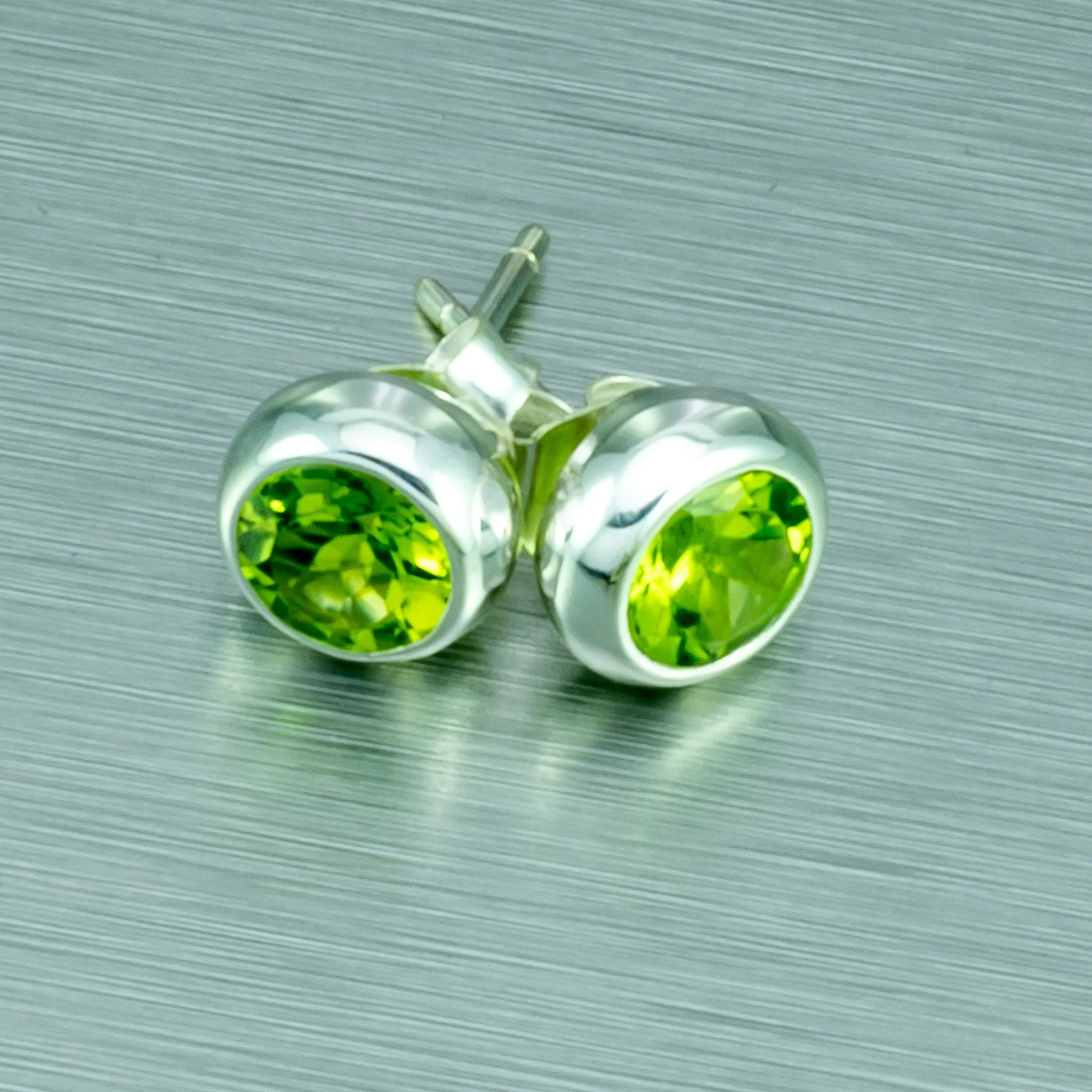 Peridot Sterling Silver Stud Earrings