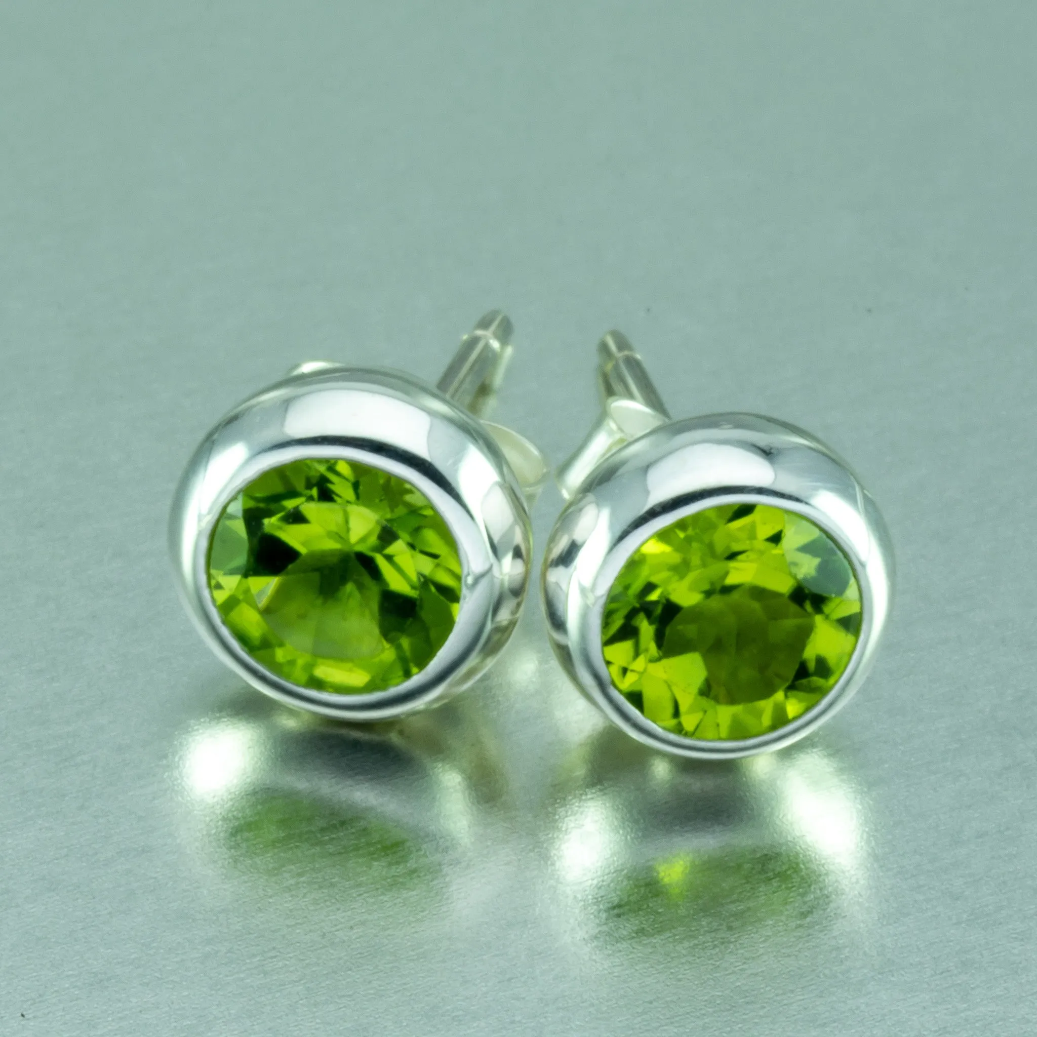 Peridot Sterling Silver Stud Earrings