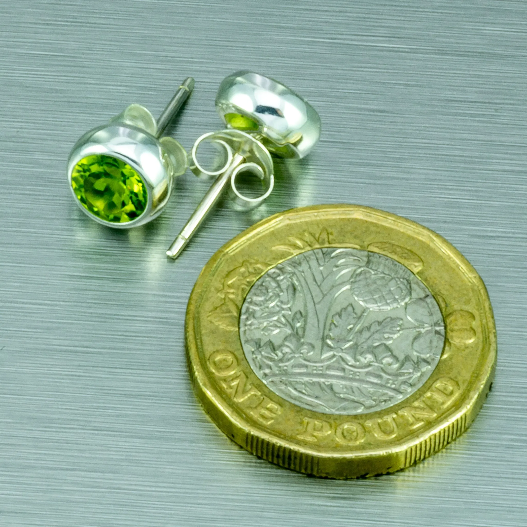 Peridot Sterling Silver Stud Earrings