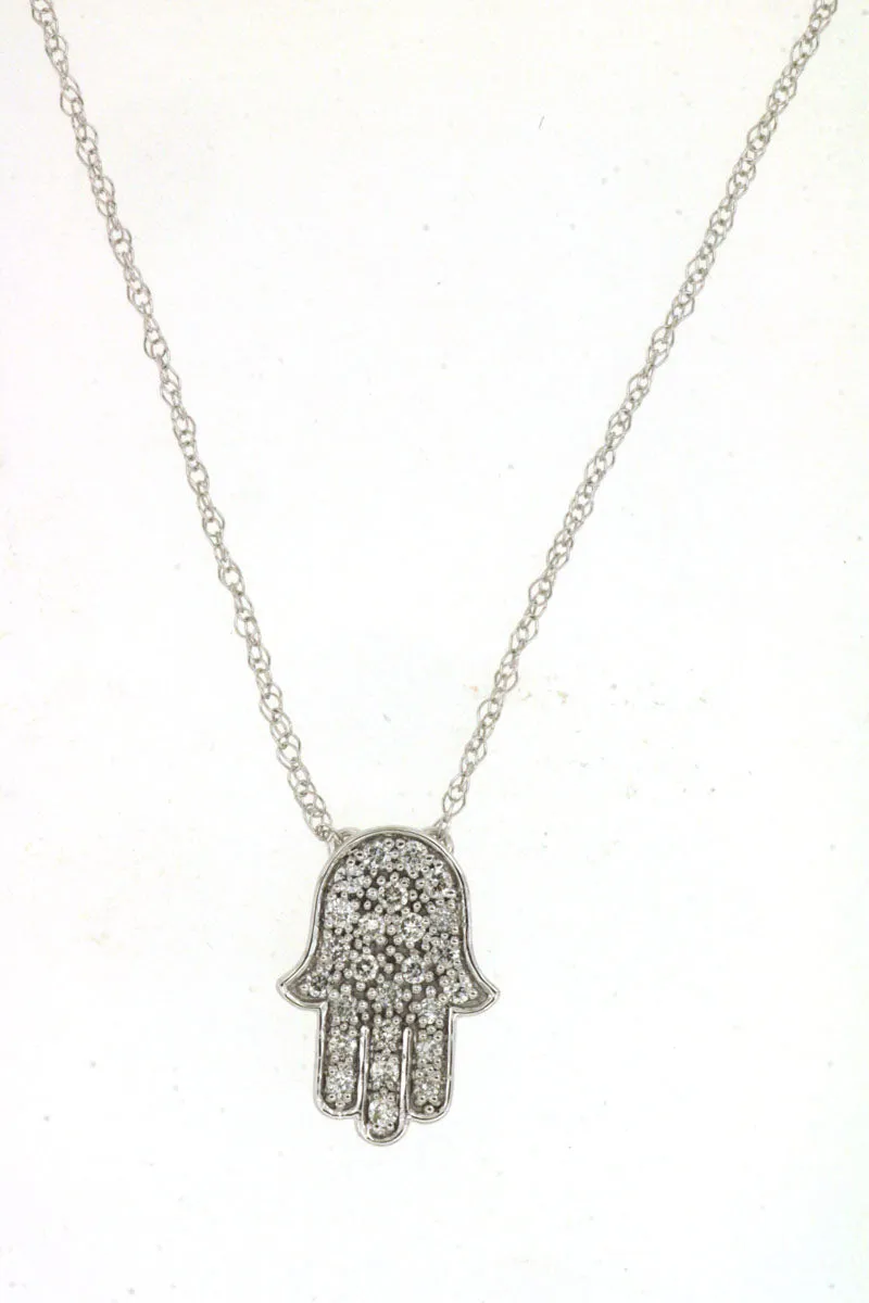 Petite Diamond Hamsa Necklace