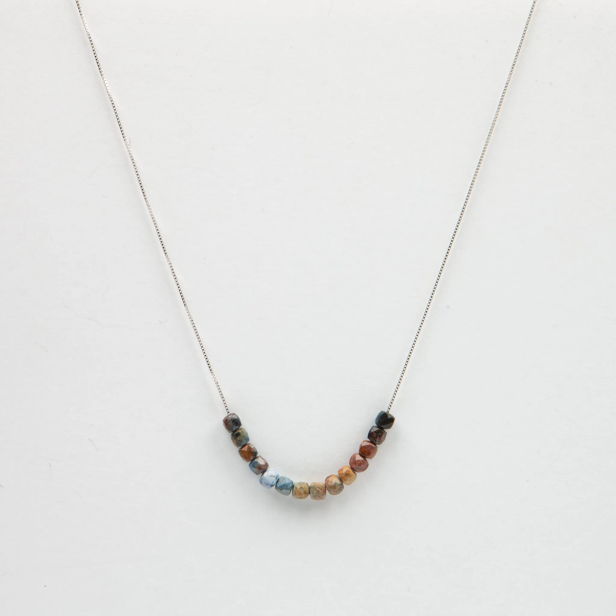 Pietersite Adjustable Slide Chain Gemstone Necklace