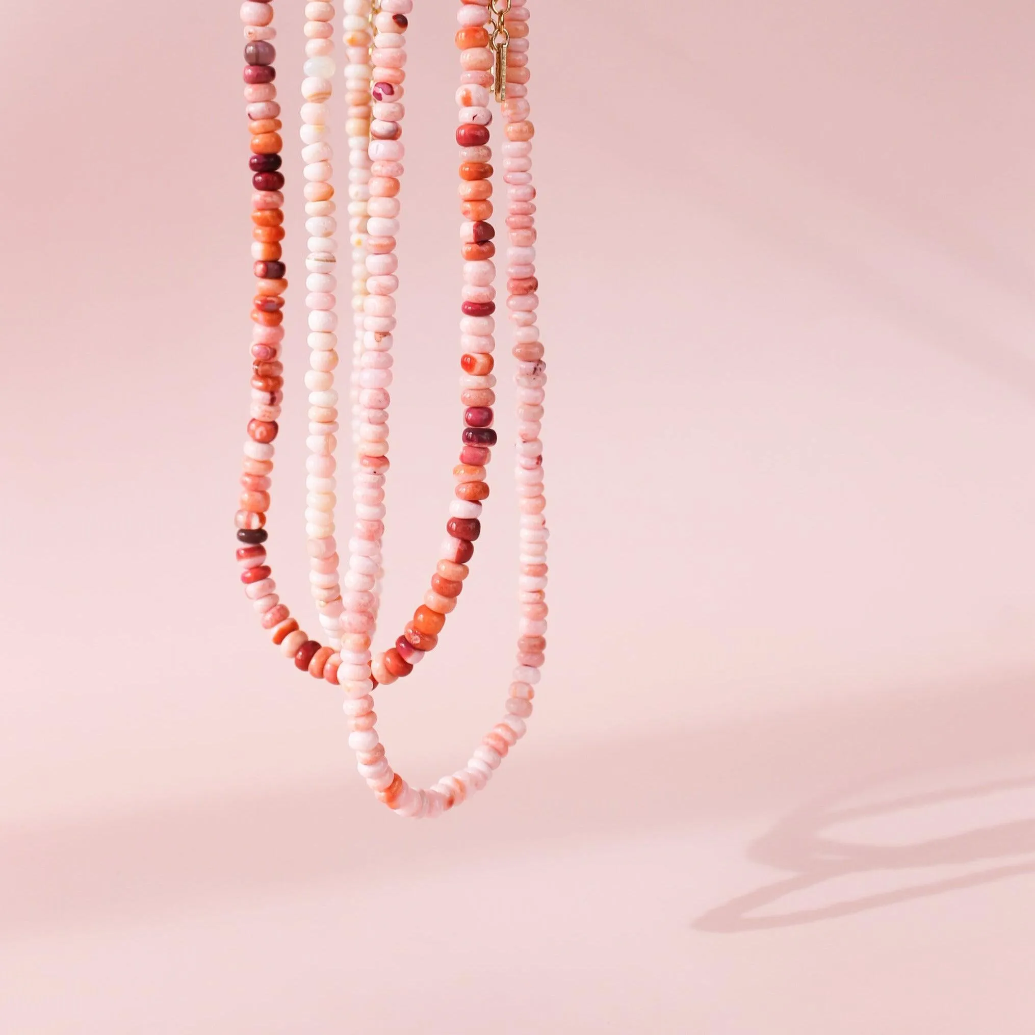 Pink Opal Beaded Necklace