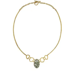 Prehnite & Gold Vermeil Collar Necklace