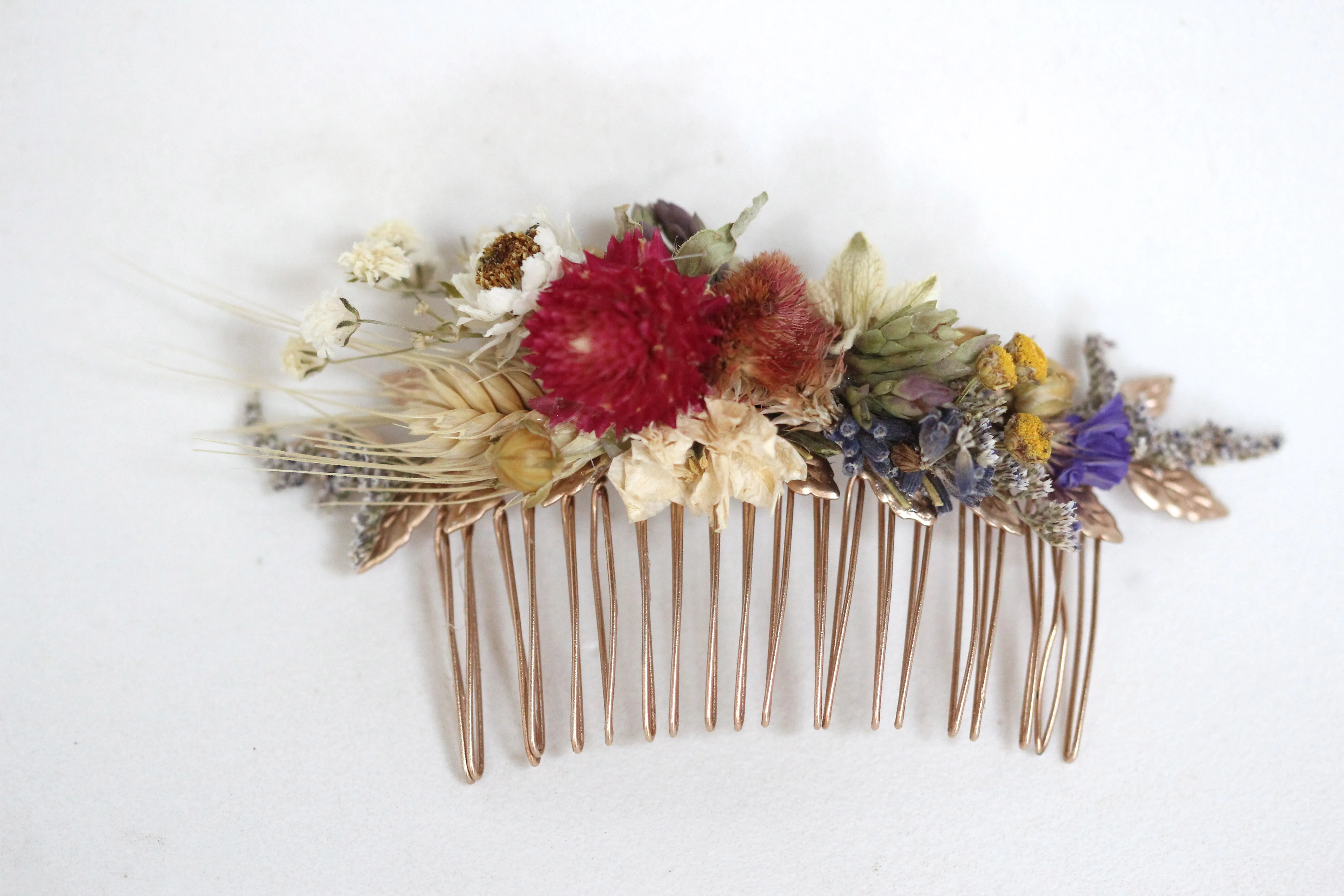 Preorder * Sunshine Dried Flowers Hair Comb