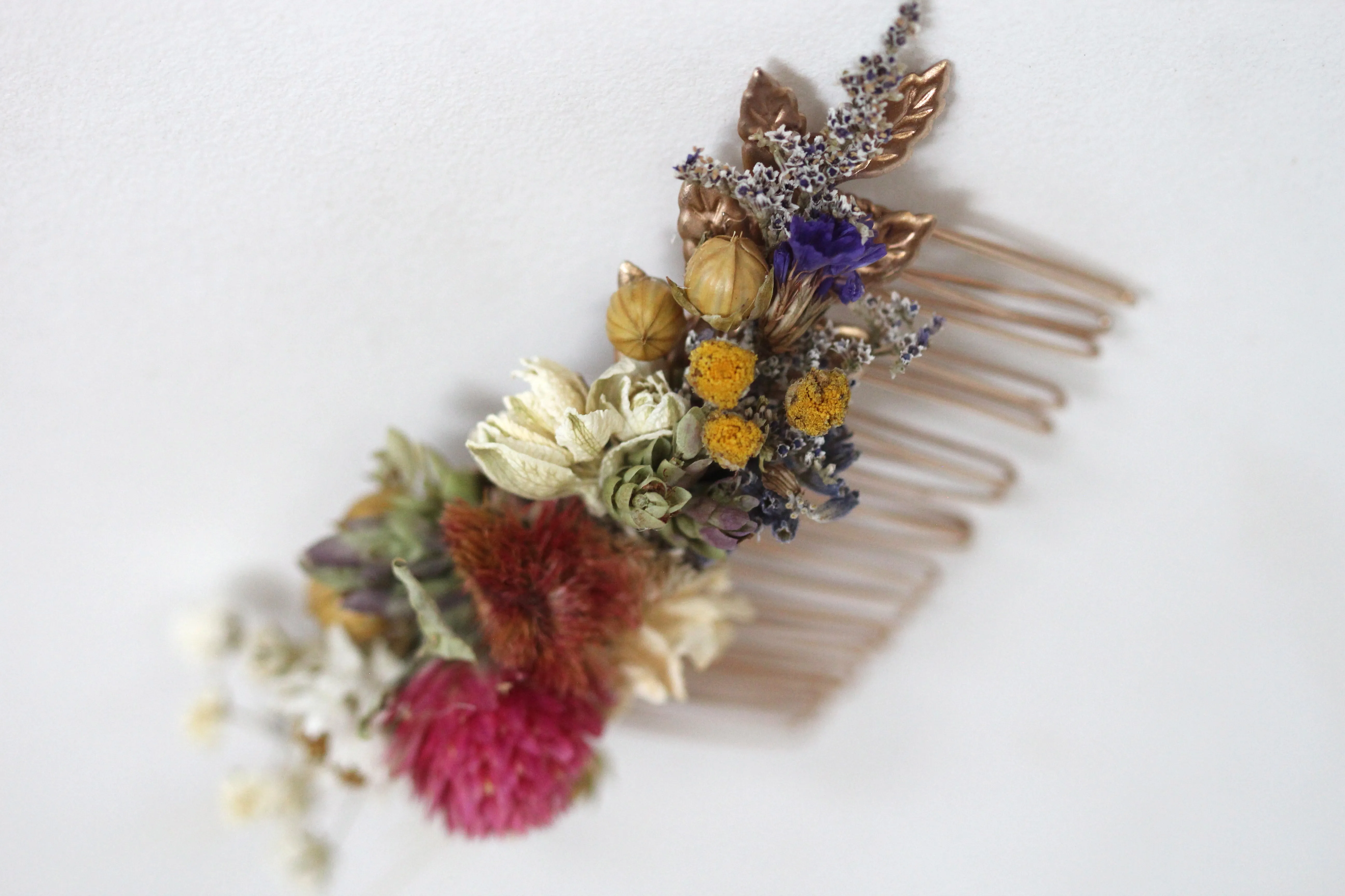 Preorder * Sunshine Dried Flowers Hair Comb