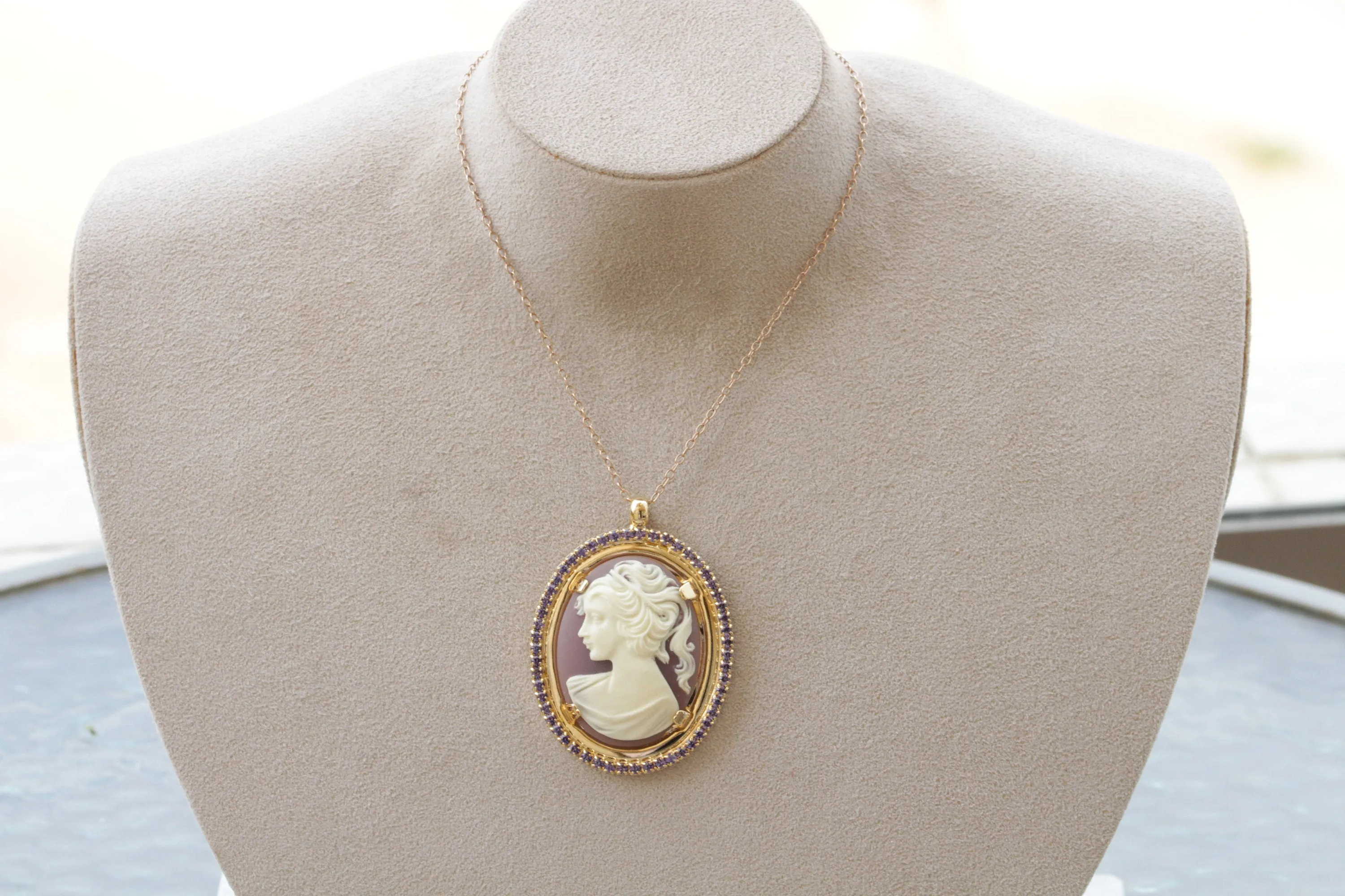 PURPLE Cameo Necklace