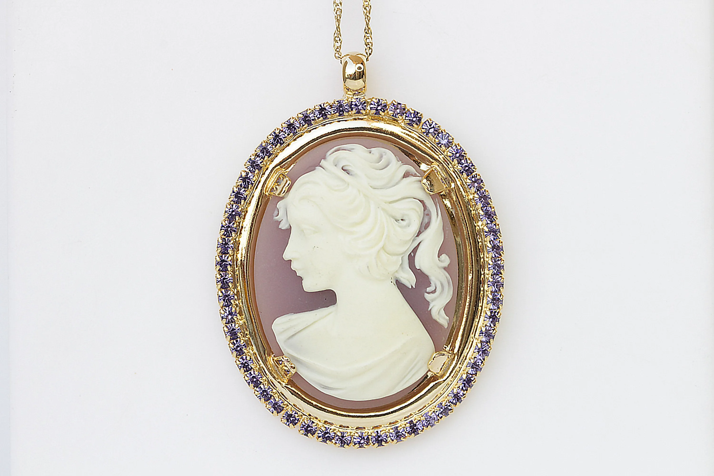 PURPLE Cameo Necklace