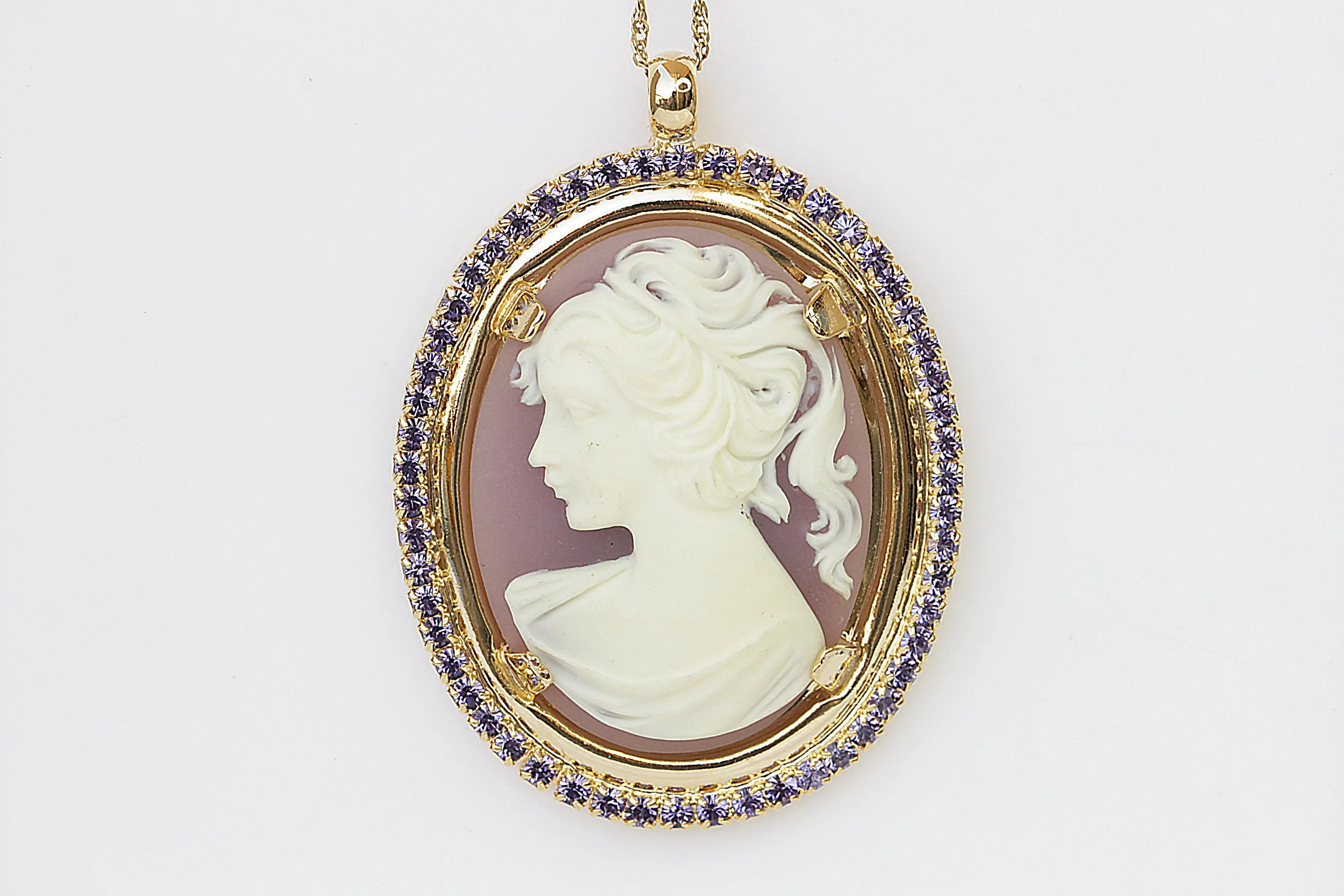 PURPLE Cameo Necklace