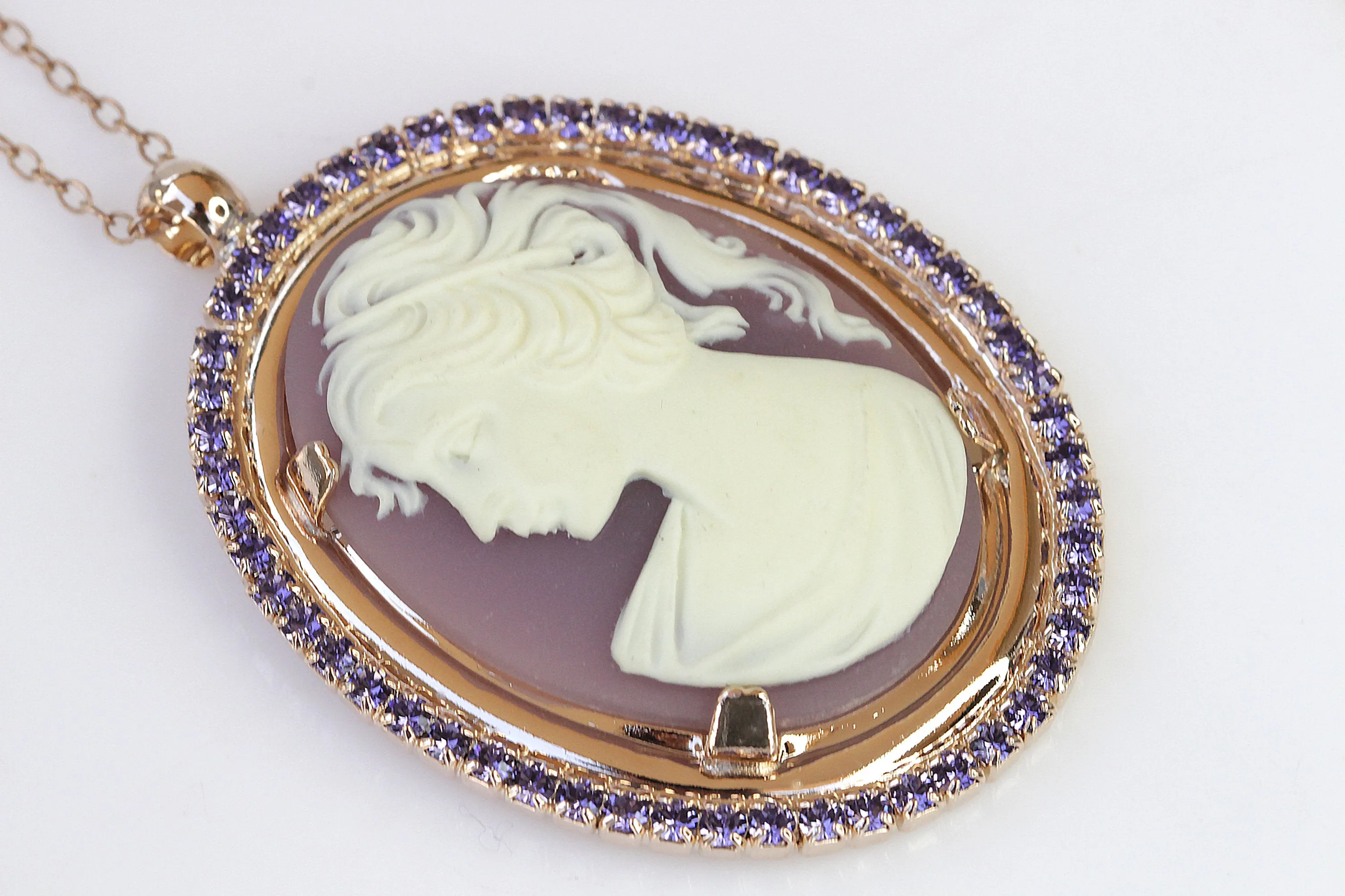 PURPLE Cameo Necklace