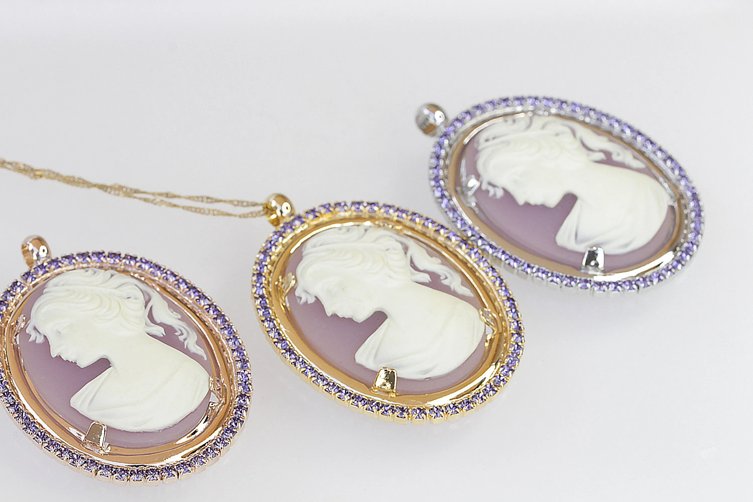 PURPLE Cameo Necklace