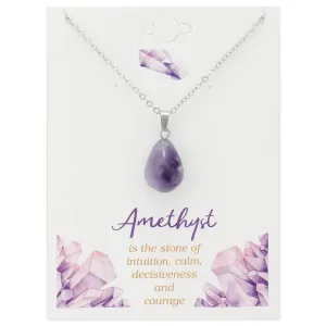 Purple Gemstone Drop Amethyst Necklace