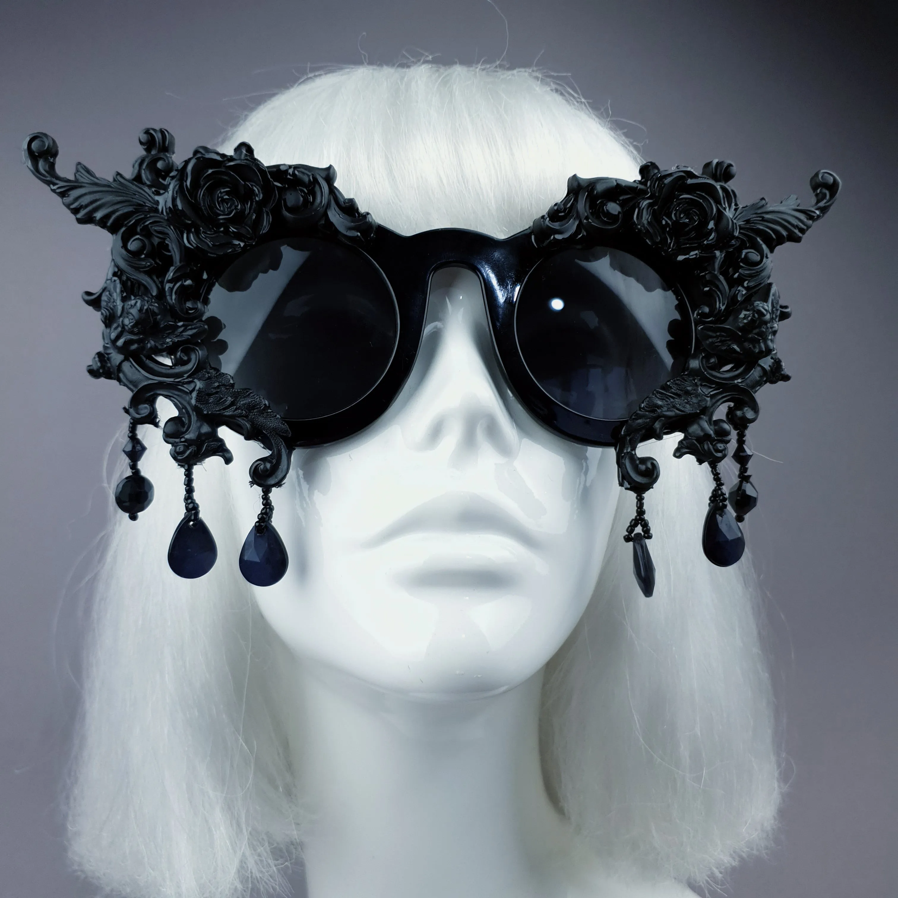 "Black Magick" Black Filigree Ornate Sunglasses