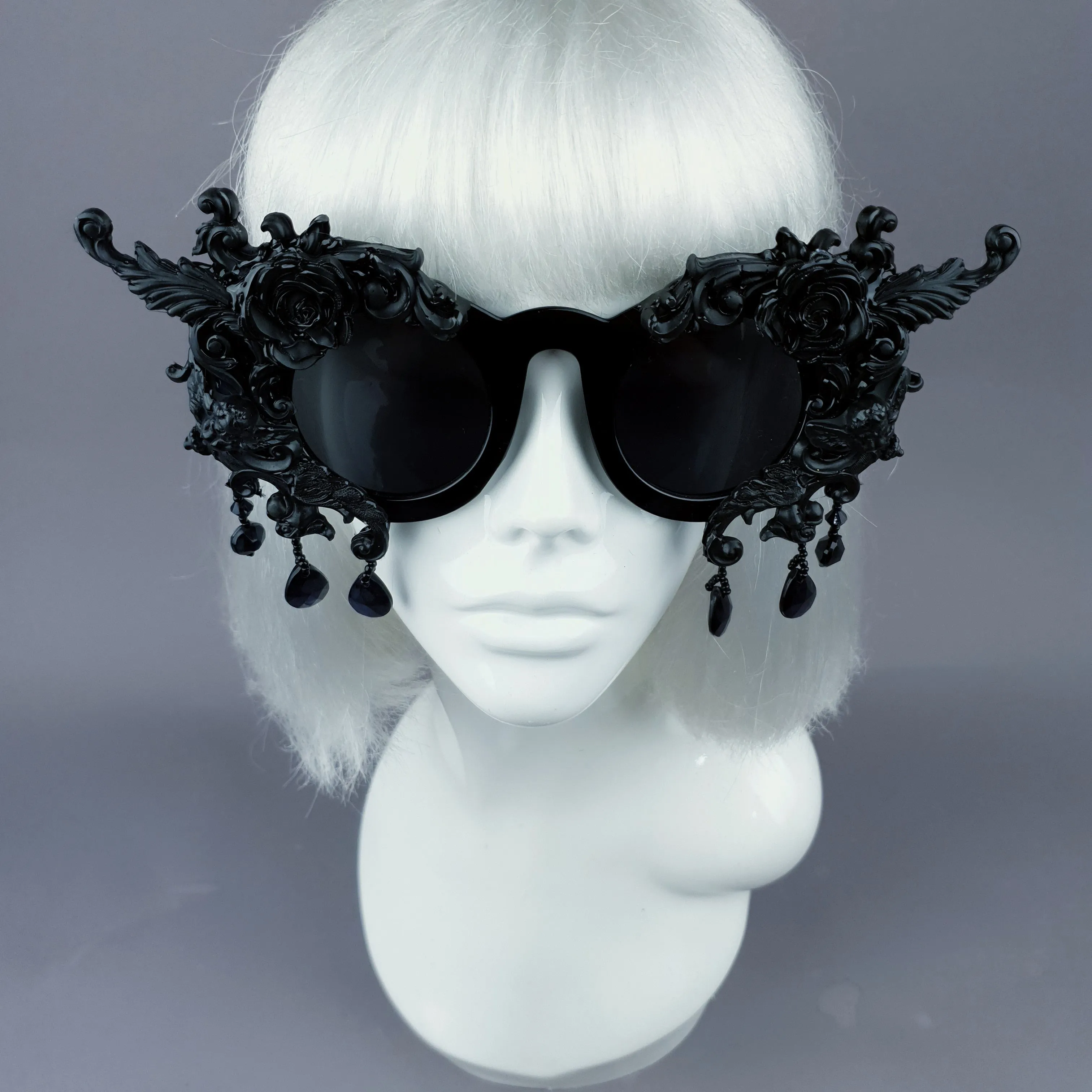 "Black Magick" Black Filigree Ornate Sunglasses