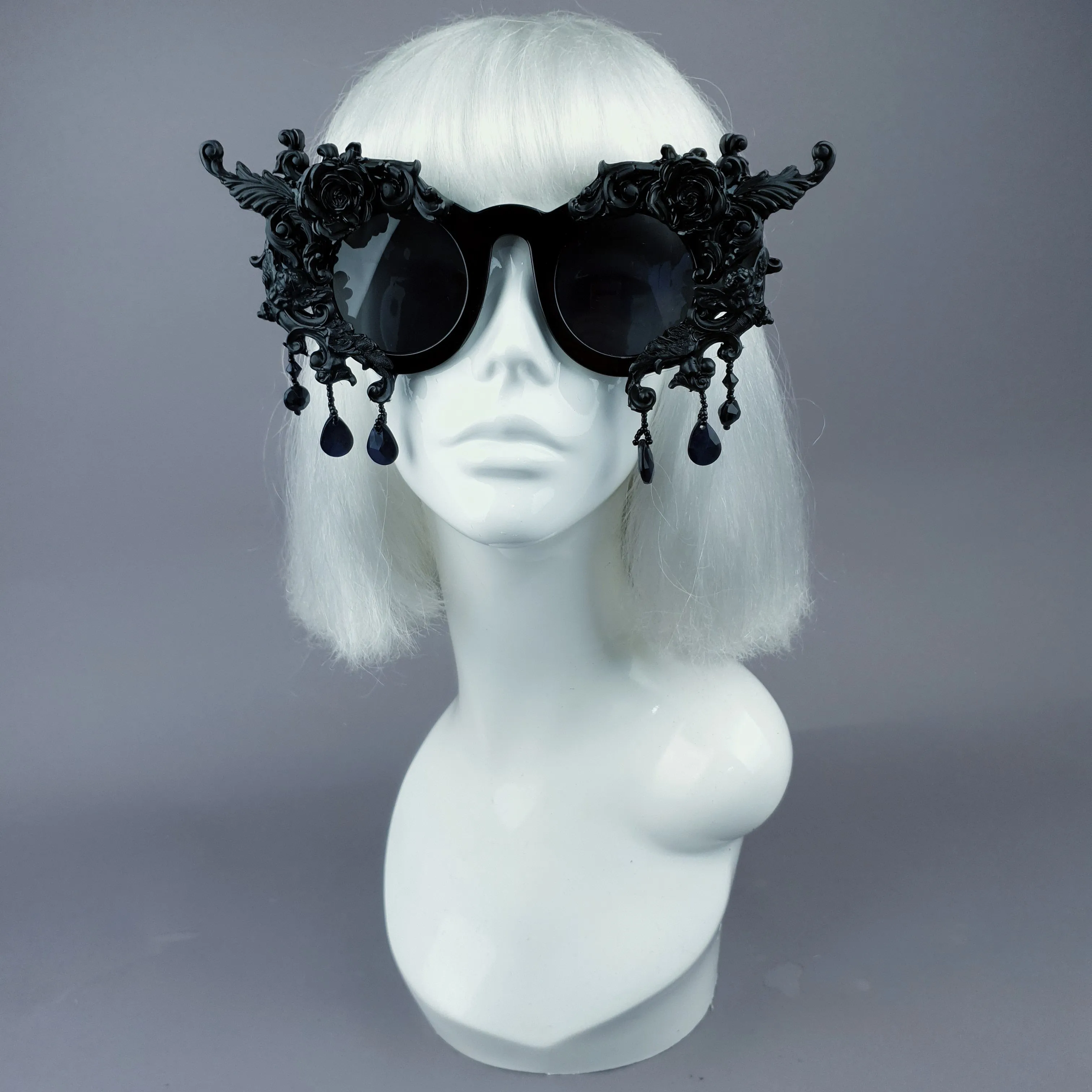 "Black Magick" Black Filigree Ornate Sunglasses