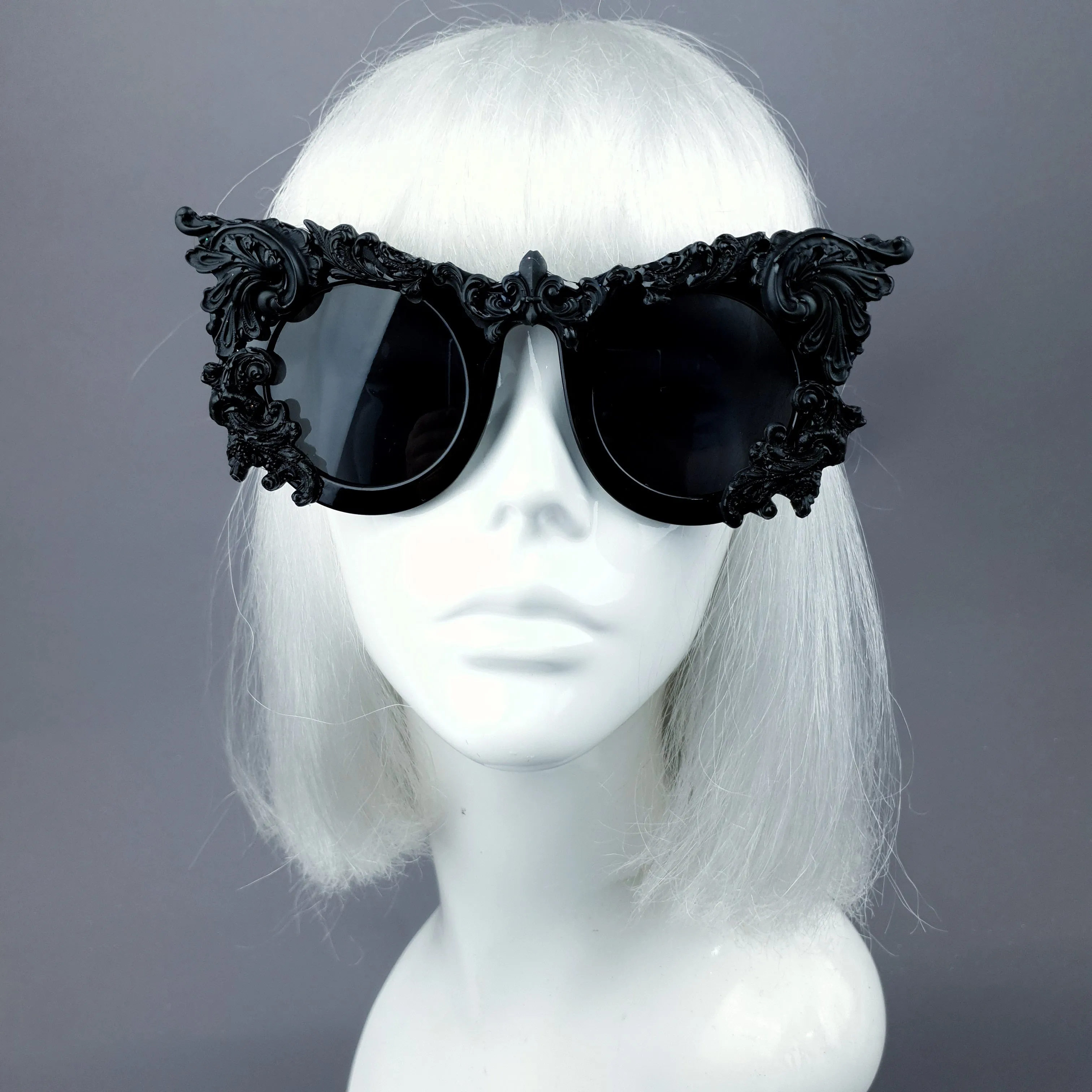 "Dabria" Black Filigree Ornate Sunglasses