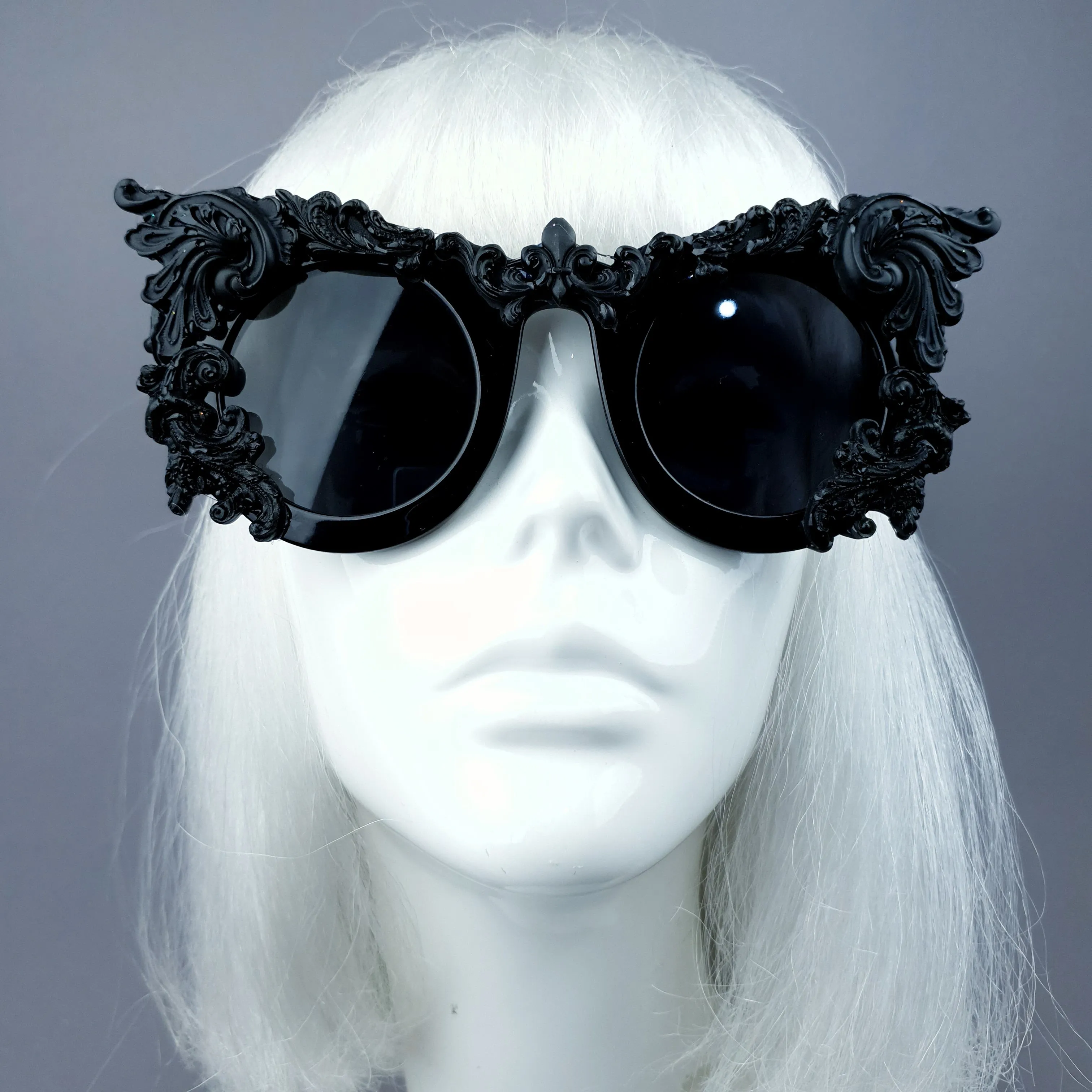 "Dabria" Black Filigree Ornate Sunglasses