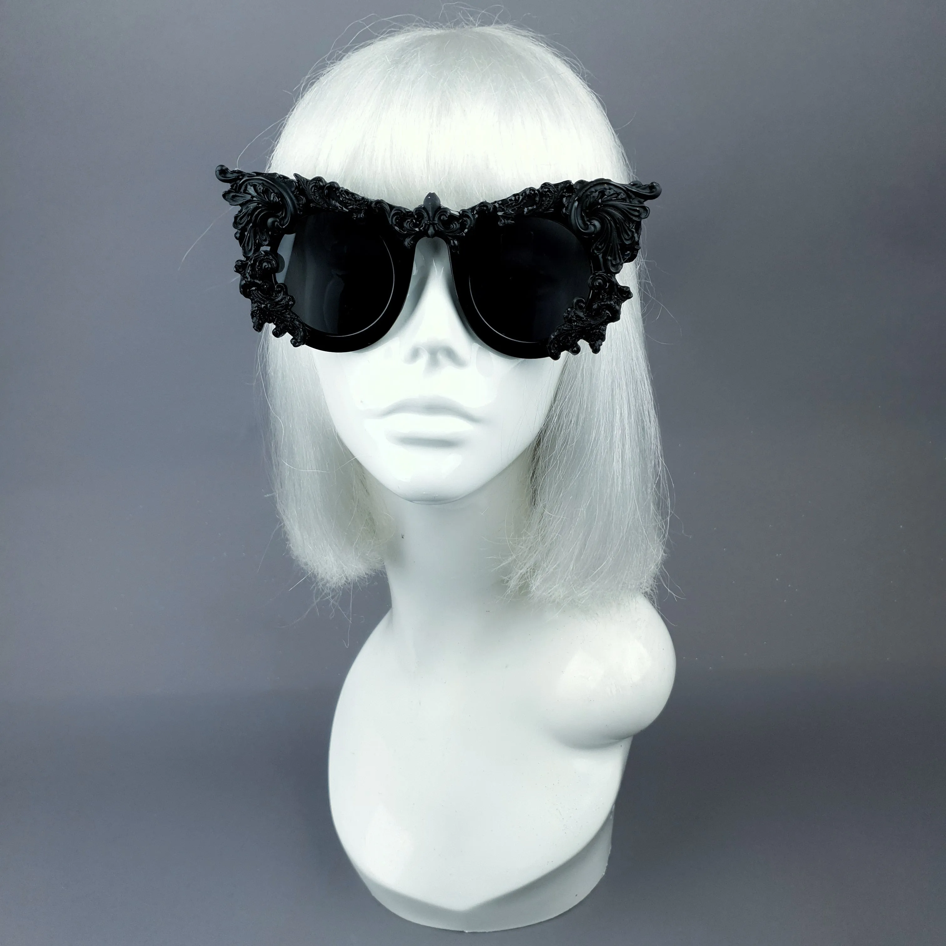 "Dabria" Black Filigree Ornate Sunglasses