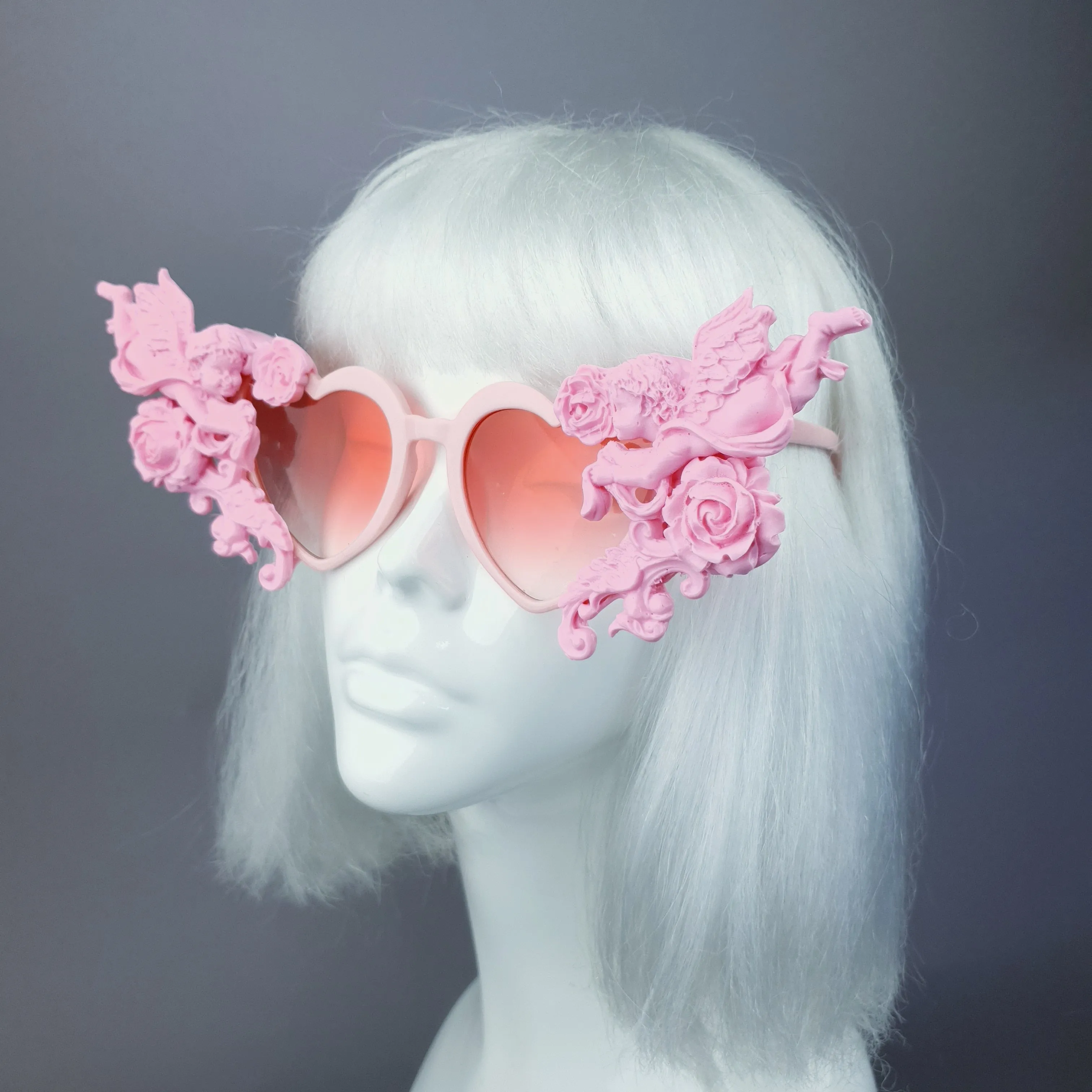 "Doux" Pastel Pink Heart Shaped Cherub Sunglasses