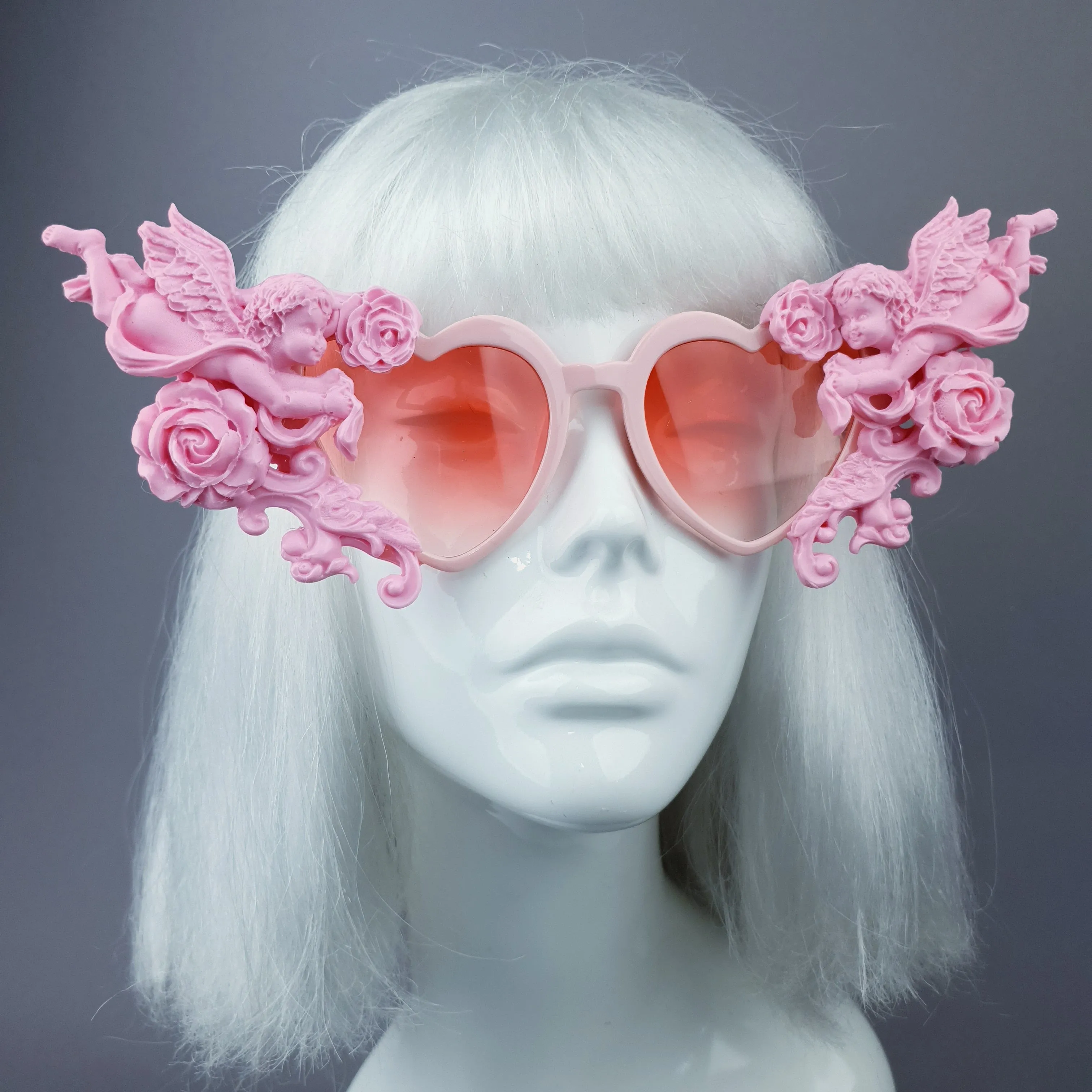 "Doux" Pastel Pink Heart Shaped Cherub Sunglasses