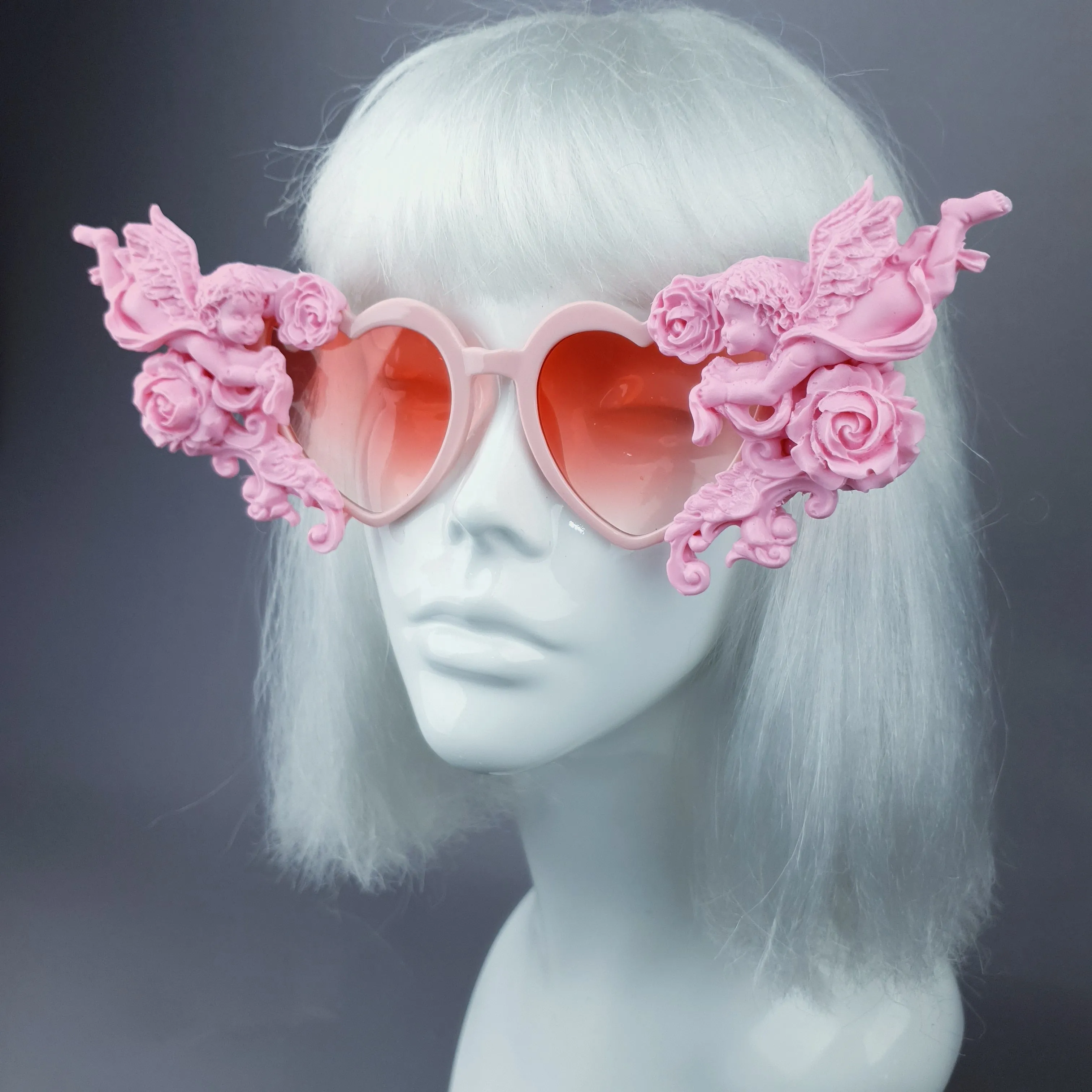 "Doux" Pastel Pink Heart Shaped Cherub Sunglasses