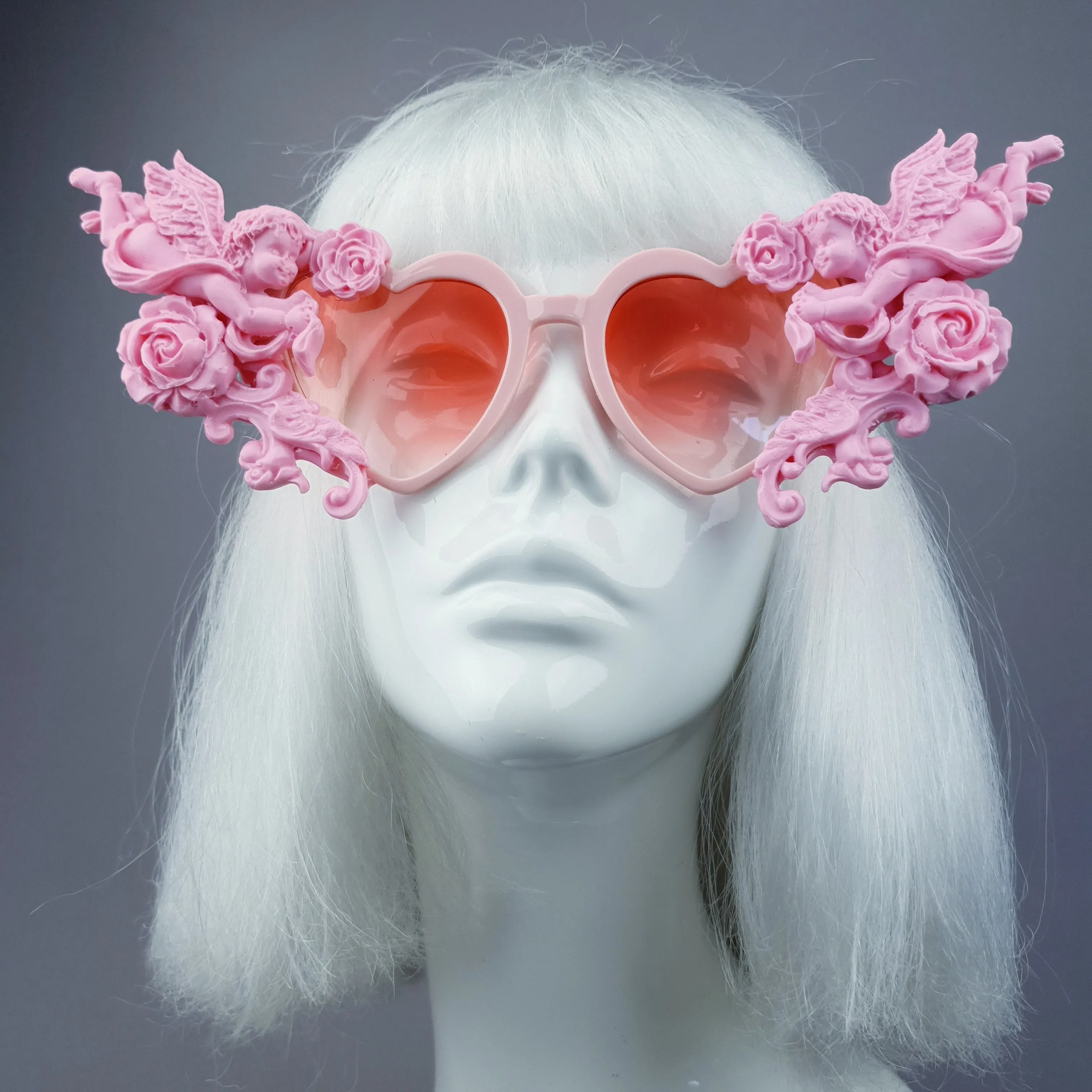 "Doux" Pastel Pink Heart Shaped Cherub Sunglasses