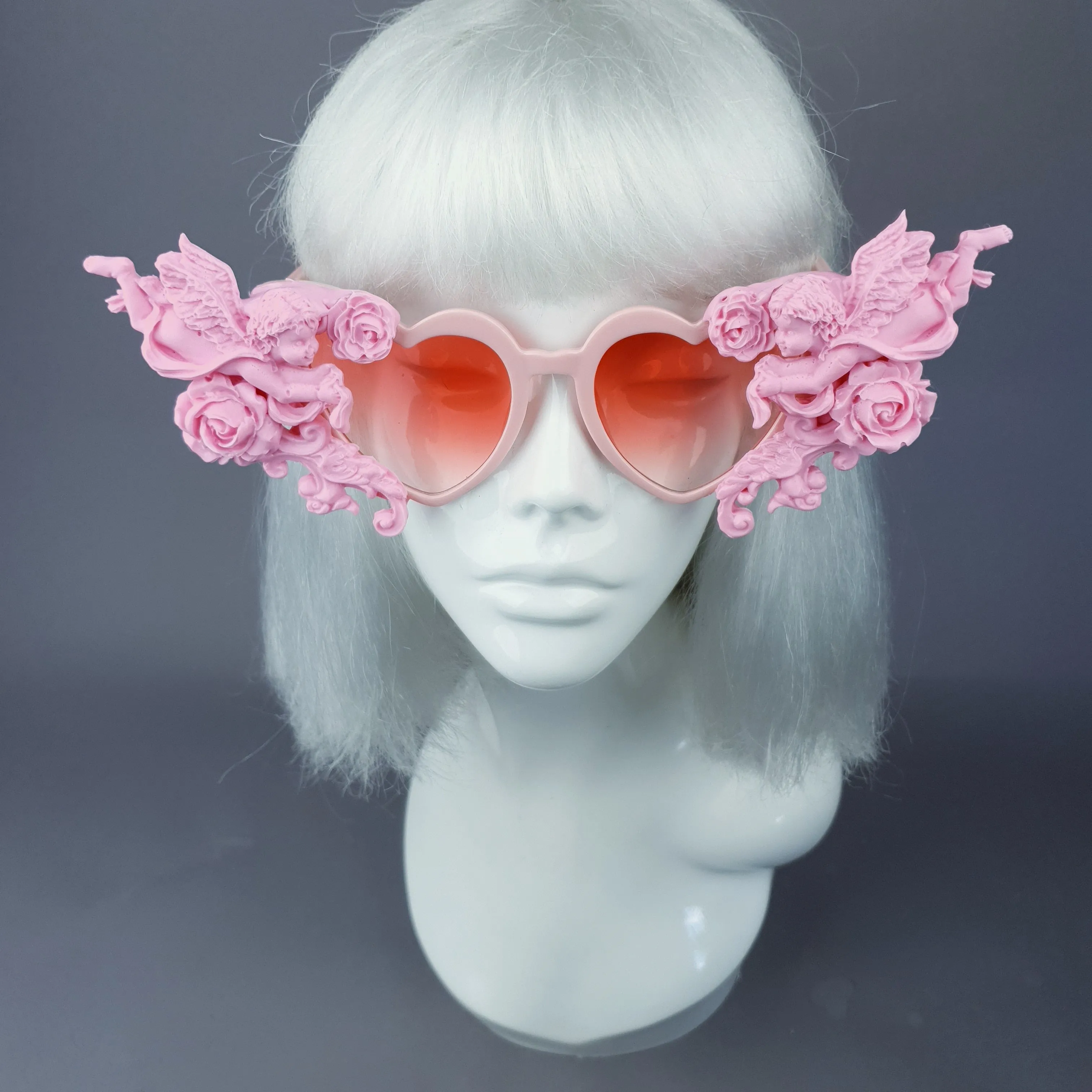 "Doux" Pastel Pink Heart Shaped Cherub Sunglasses