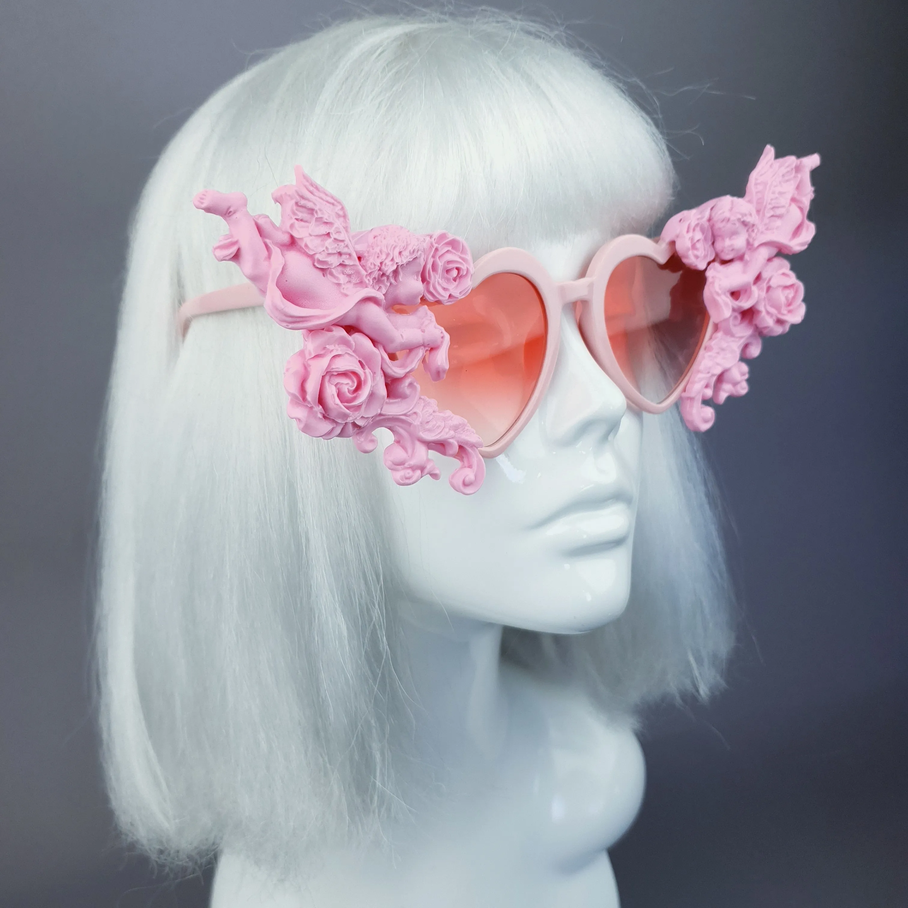 "Doux" Pastel Pink Heart Shaped Cherub Sunglasses