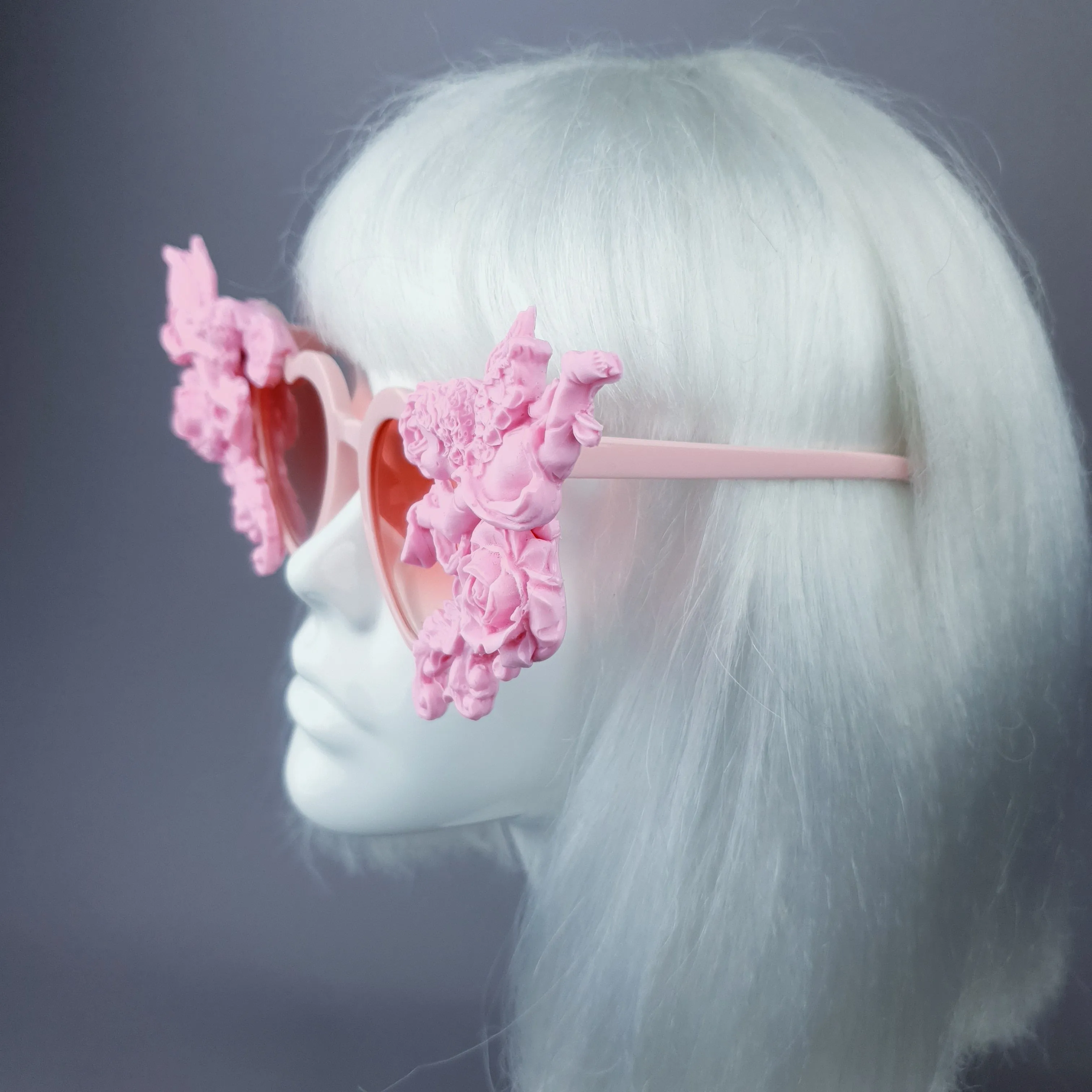 "Doux" Pastel Pink Heart Shaped Cherub Sunglasses