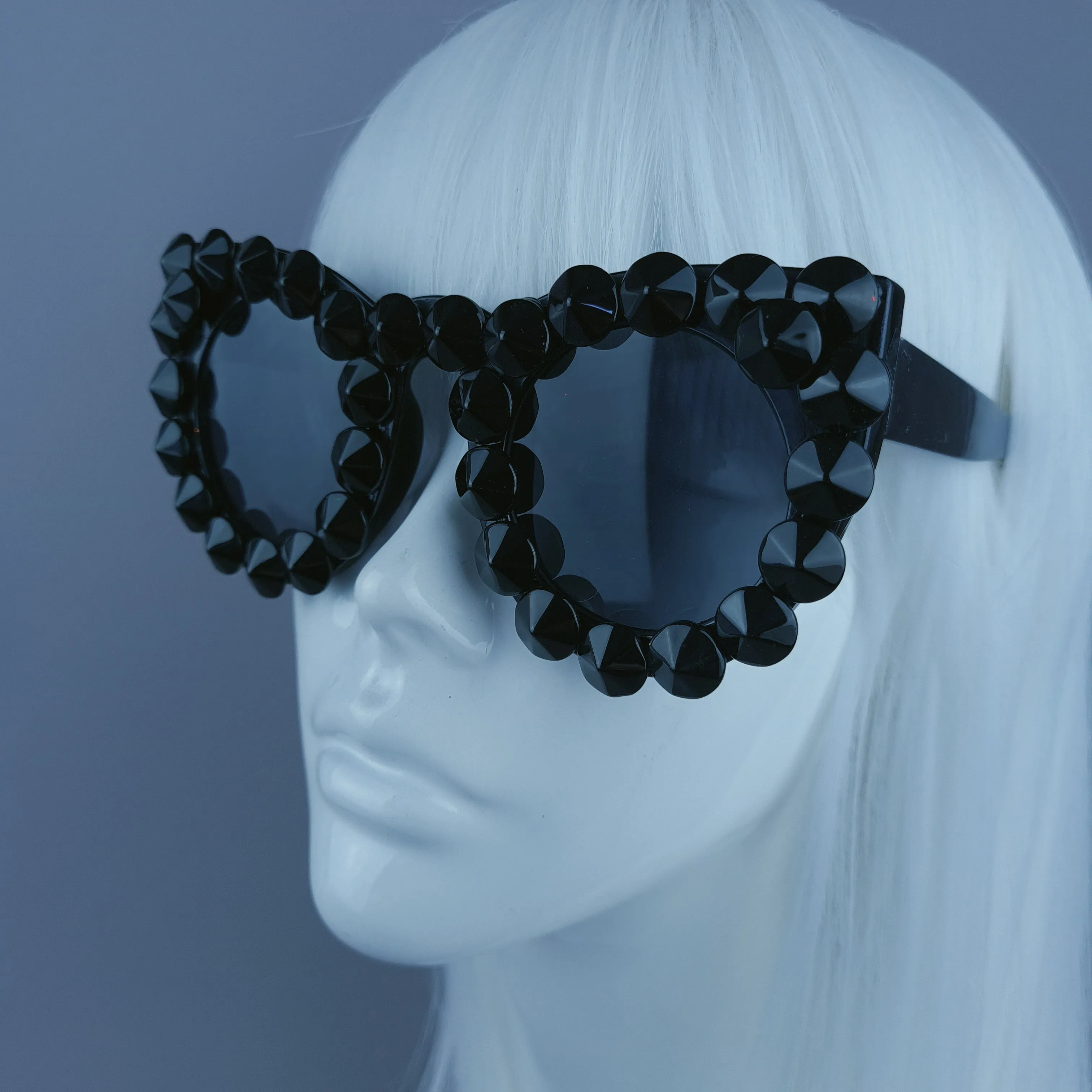 "Dyrk" Black Gem Cat Eye Sunglasses