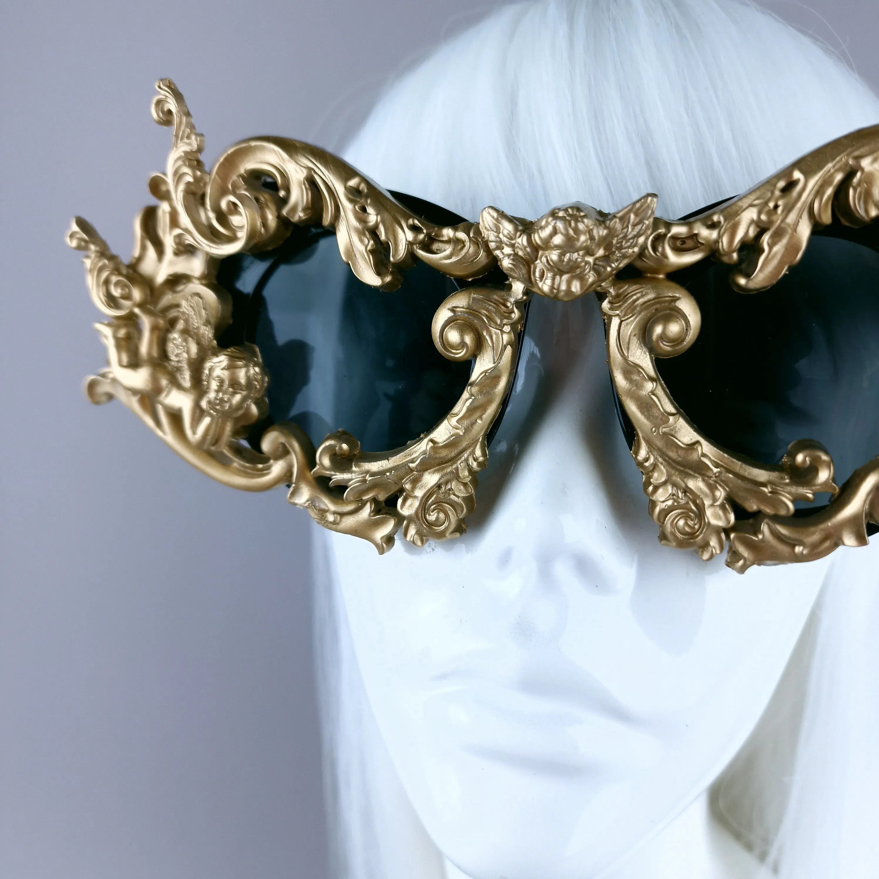 "Glory" Gold Filigree Ornate Unisex Sunglasses