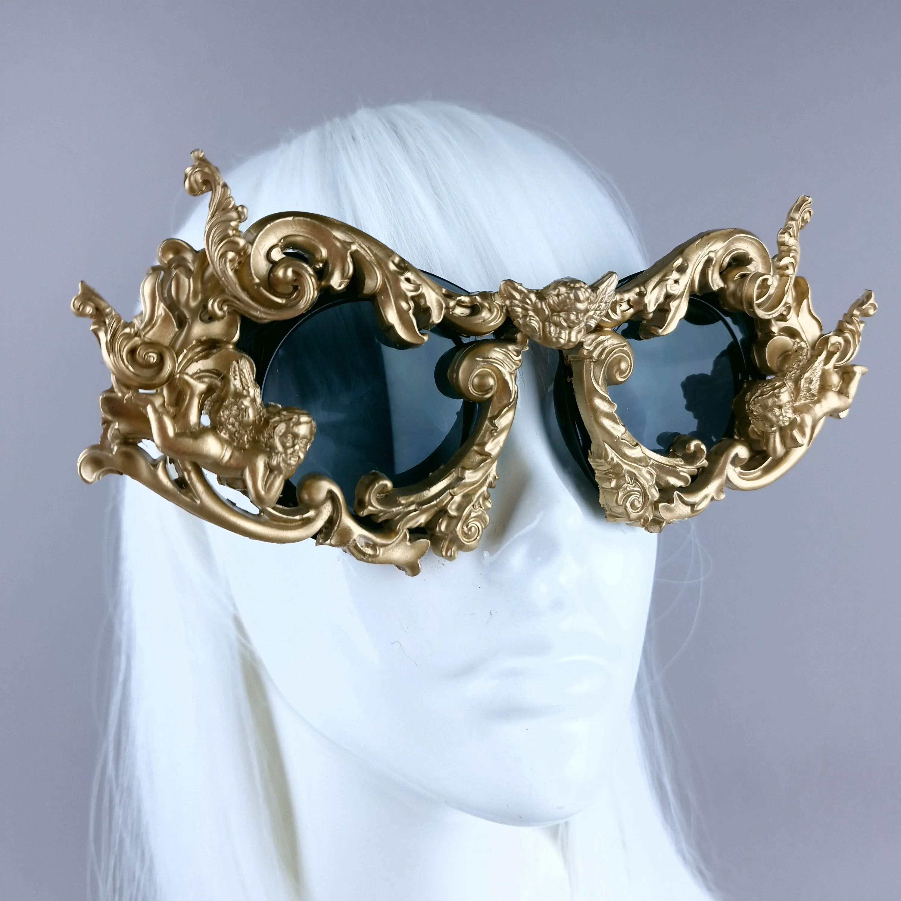 "Glory" Gold Filigree Ornate Unisex Sunglasses