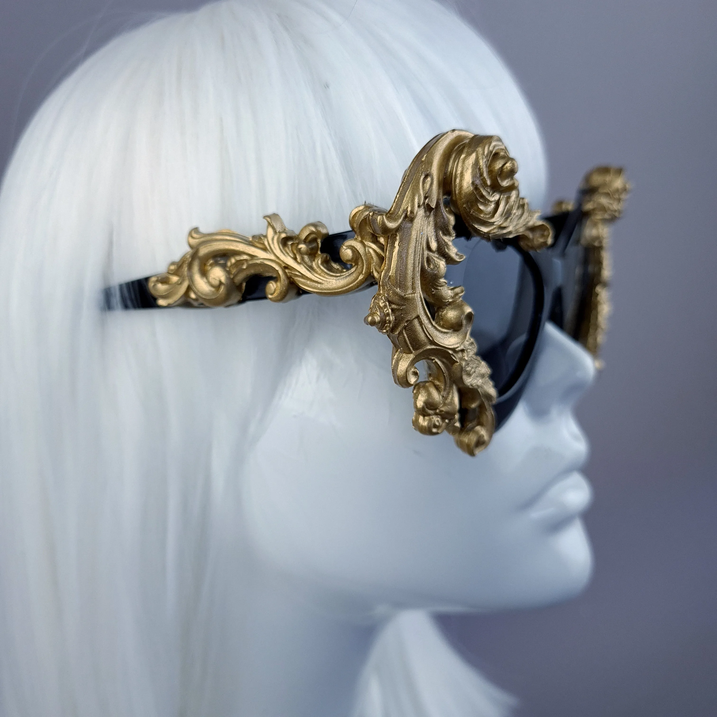 "Orion" Gold Filigree Catseye Sunglasses