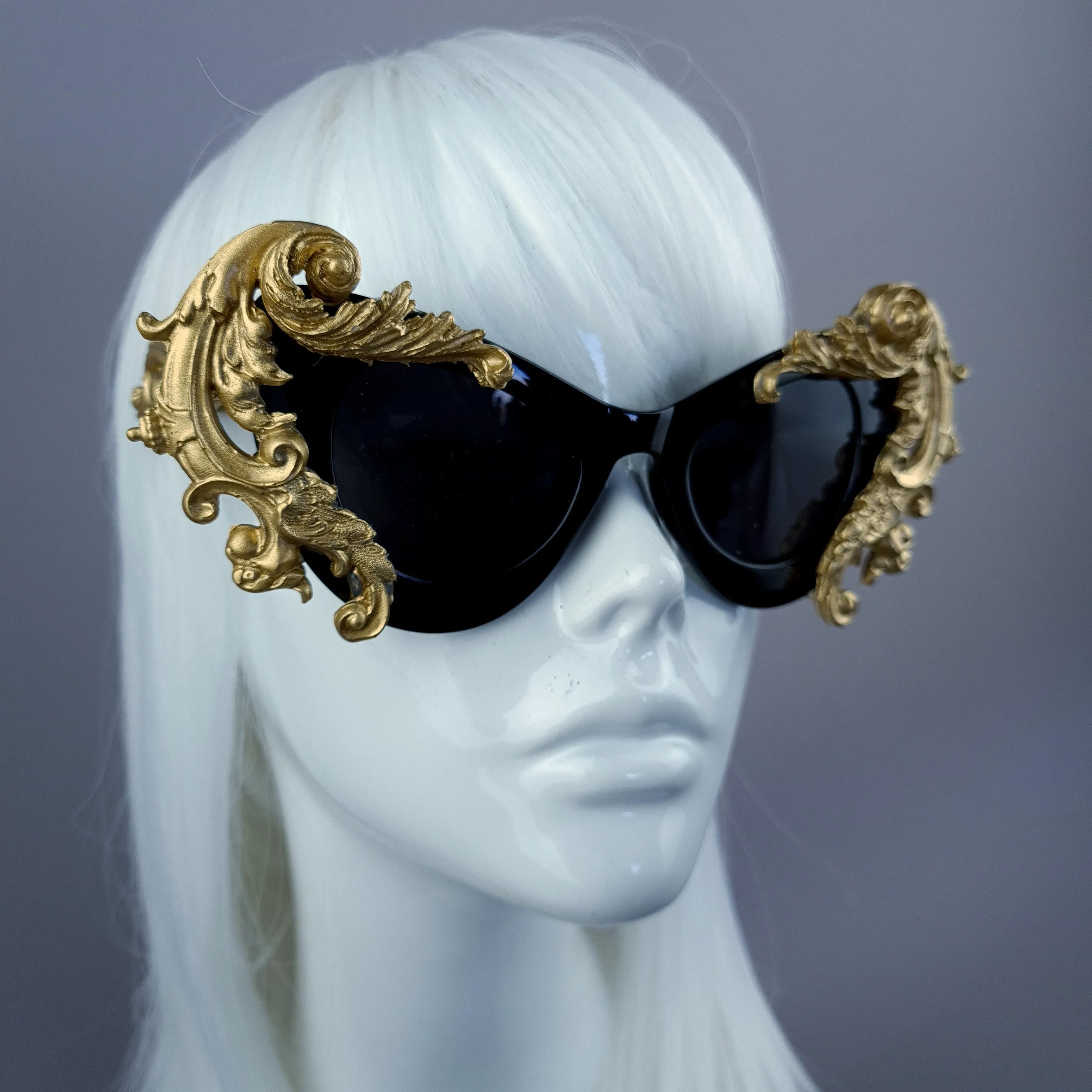 "Orion" Gold Filigree Catseye Sunglasses