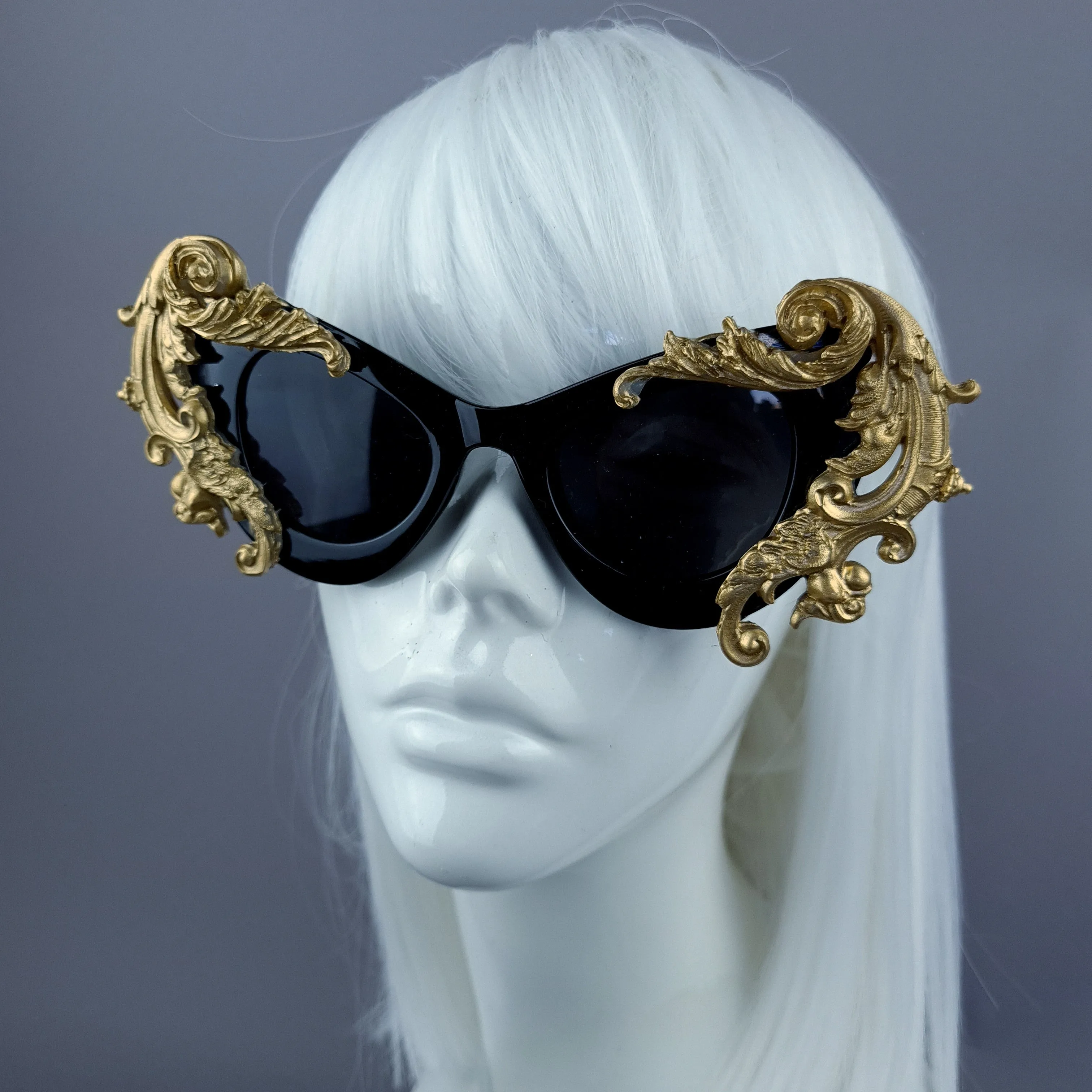 "Orion" Gold Filigree Catseye Sunglasses