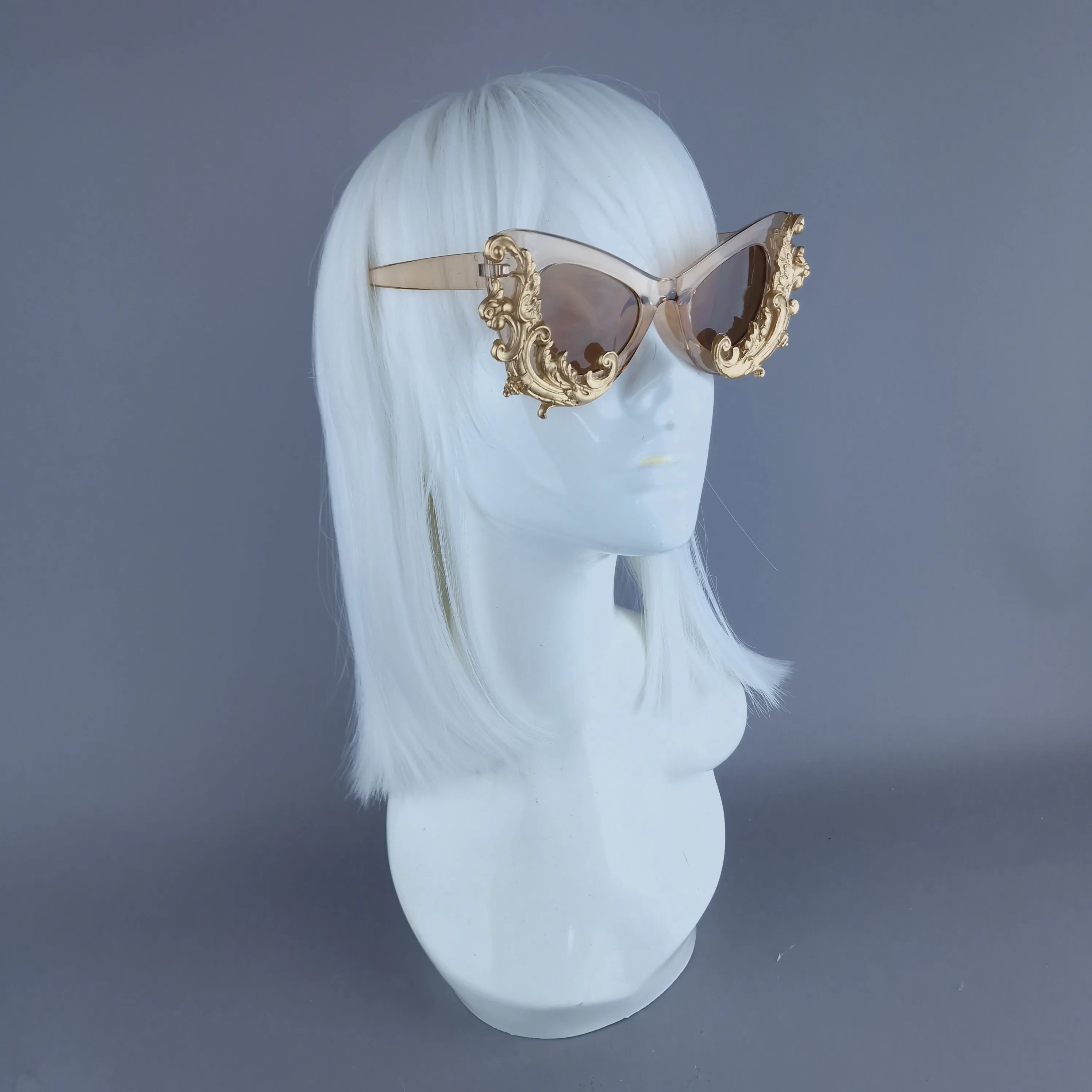 "Valencia" Gold Filigree Catseye Sunglasses