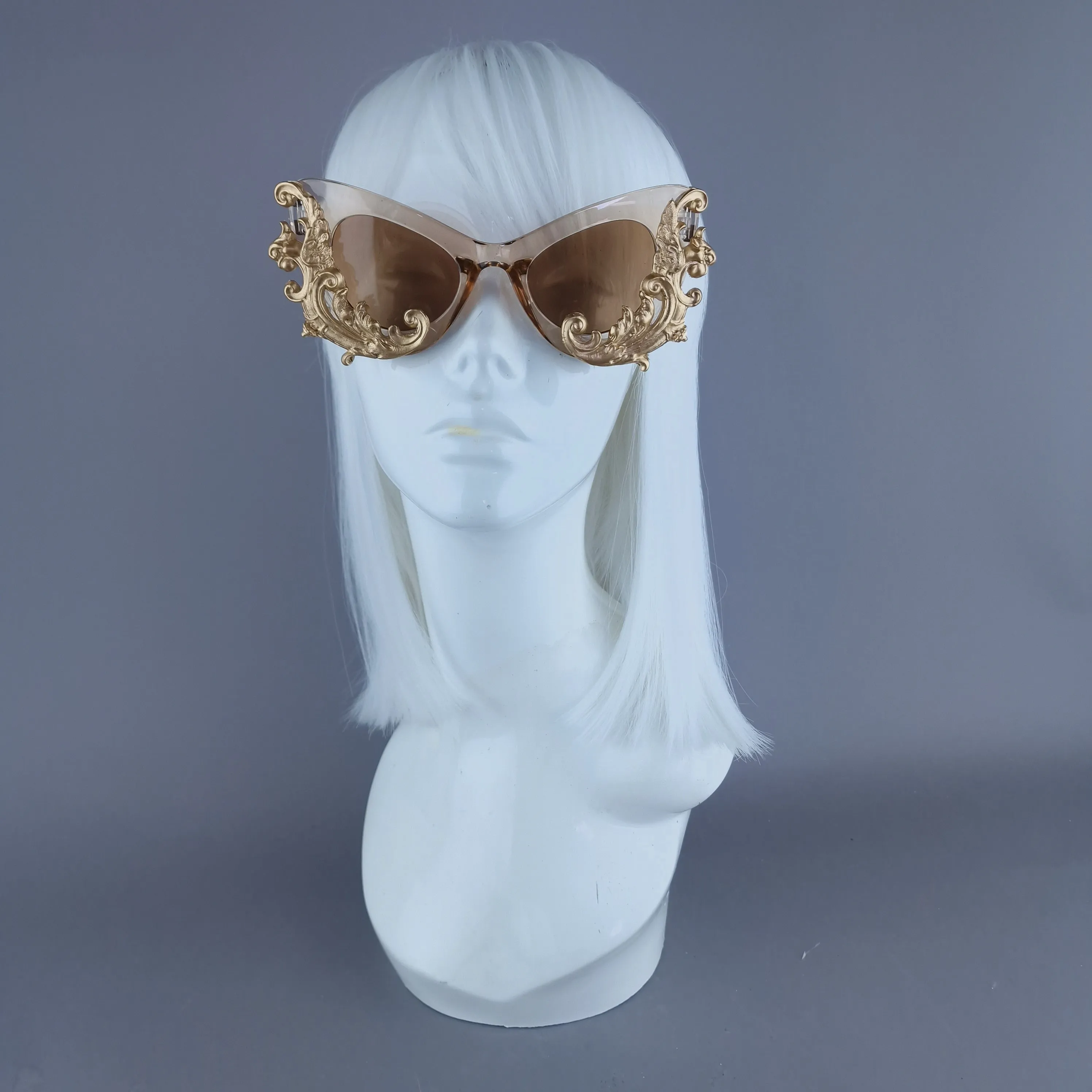 "Valencia" Gold Filigree Catseye Sunglasses