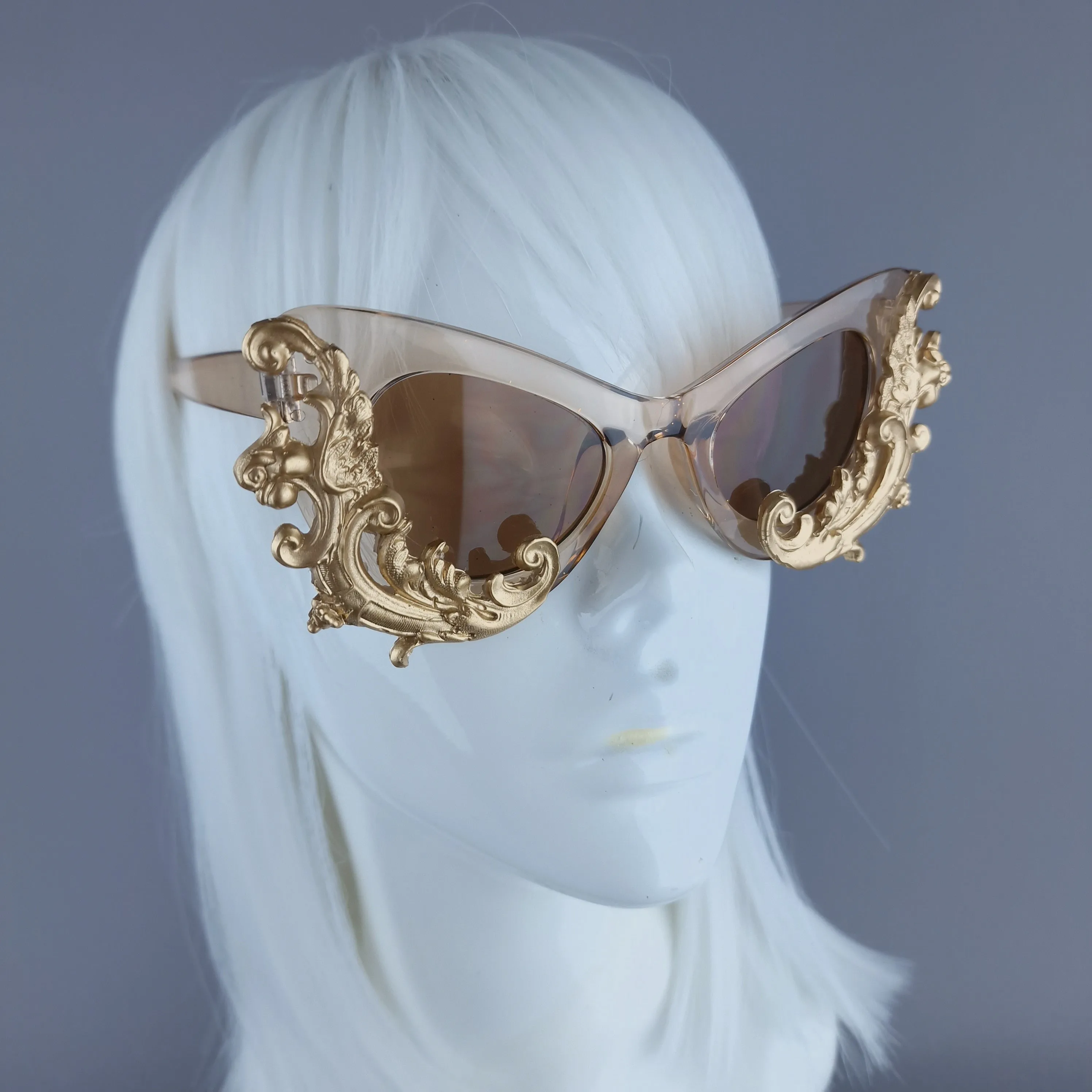 "Valencia" Gold Filigree Catseye Sunglasses