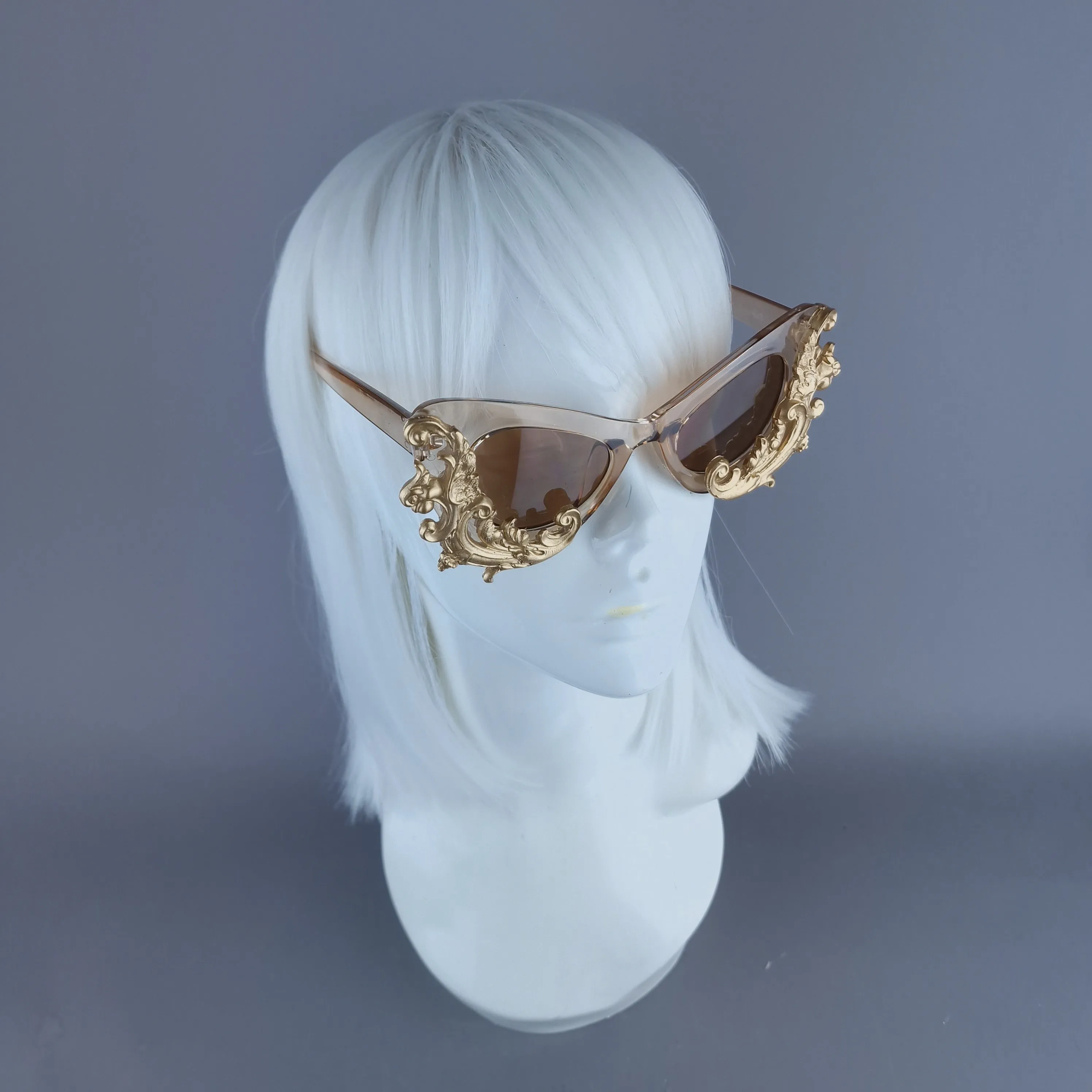 "Valencia" Gold Filigree Catseye Sunglasses