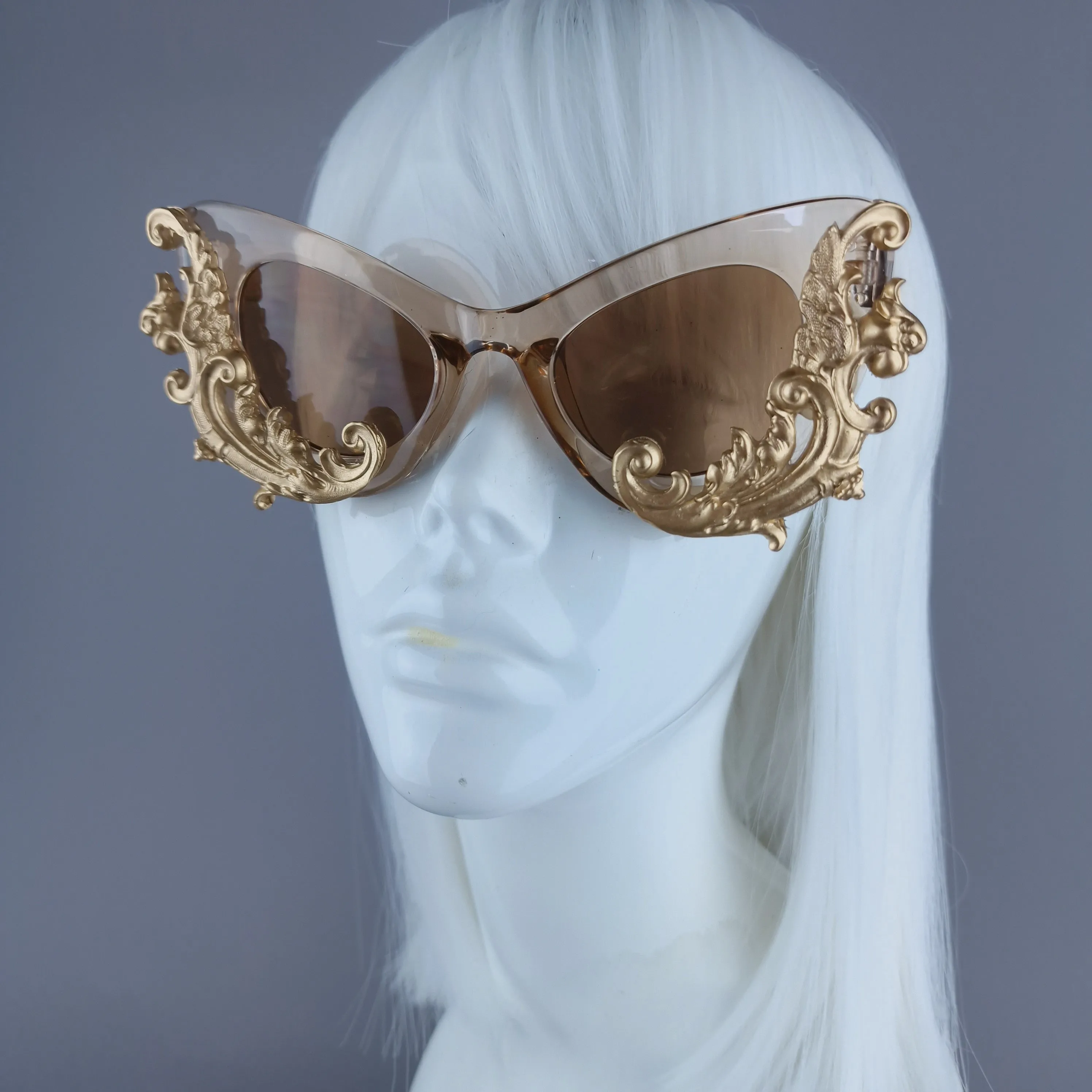 "Valencia" Gold Filigree Catseye Sunglasses