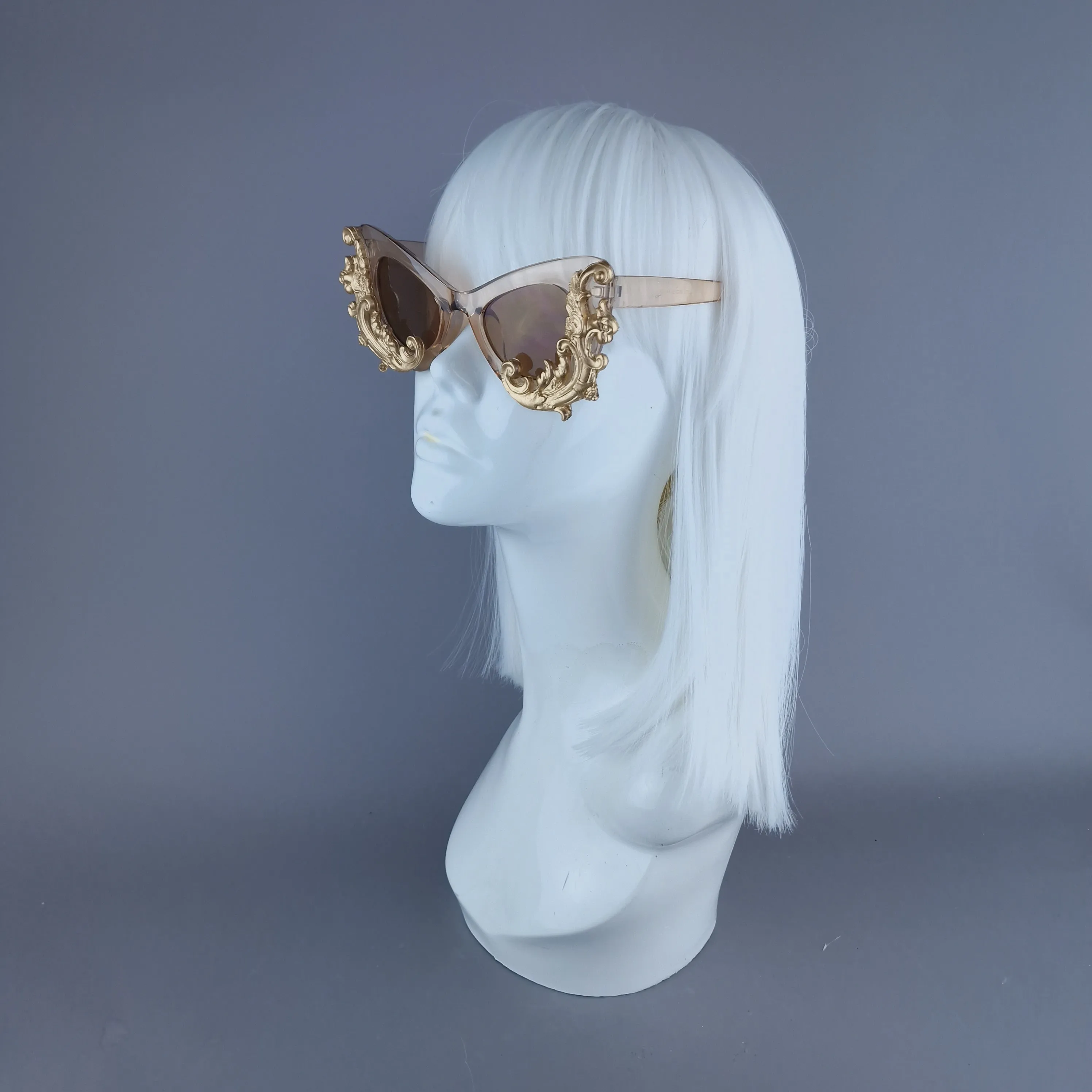 "Valencia" Gold Filigree Catseye Sunglasses