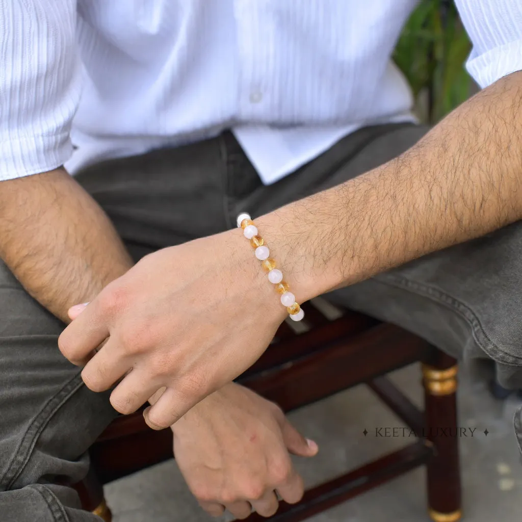 Radiant Aura - Rose Quartz & Citrine Bracelet